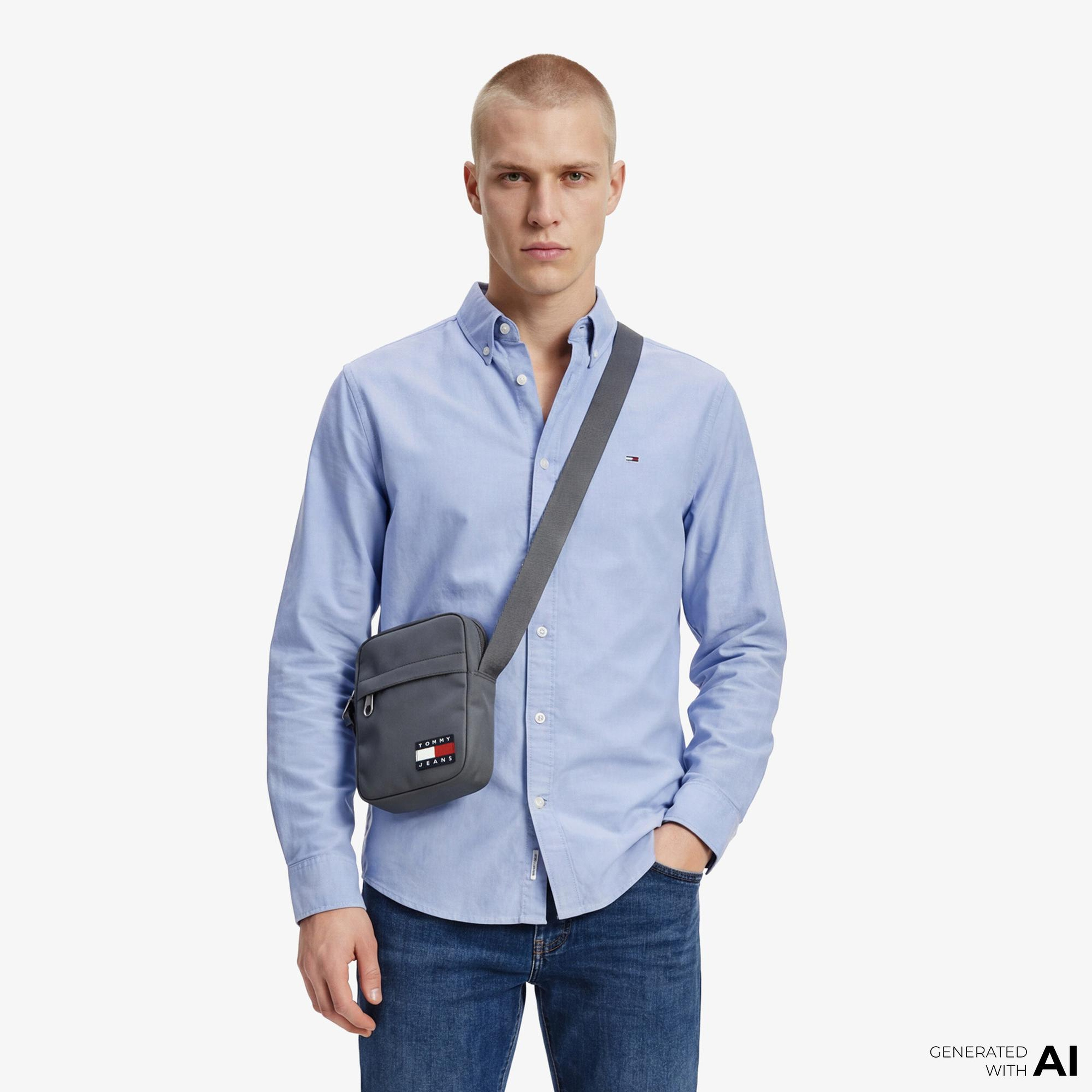 Tommy Hilfiger Oxford Erkek Mavi Gömlek