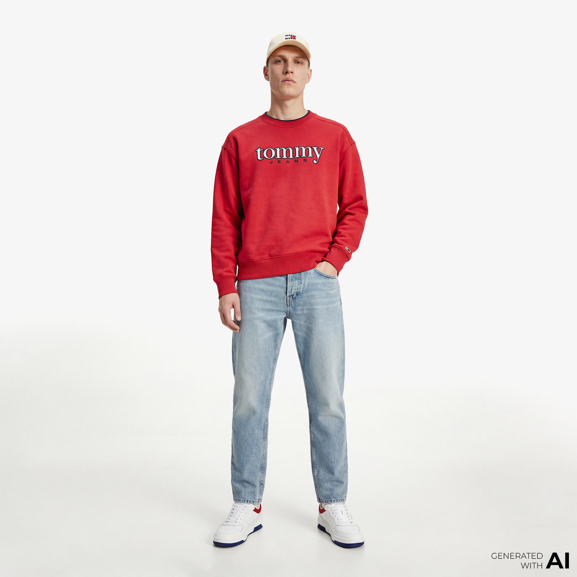 Tommy Hilfiger Dna Graphics Erkek Kırmızı Sweatshirt