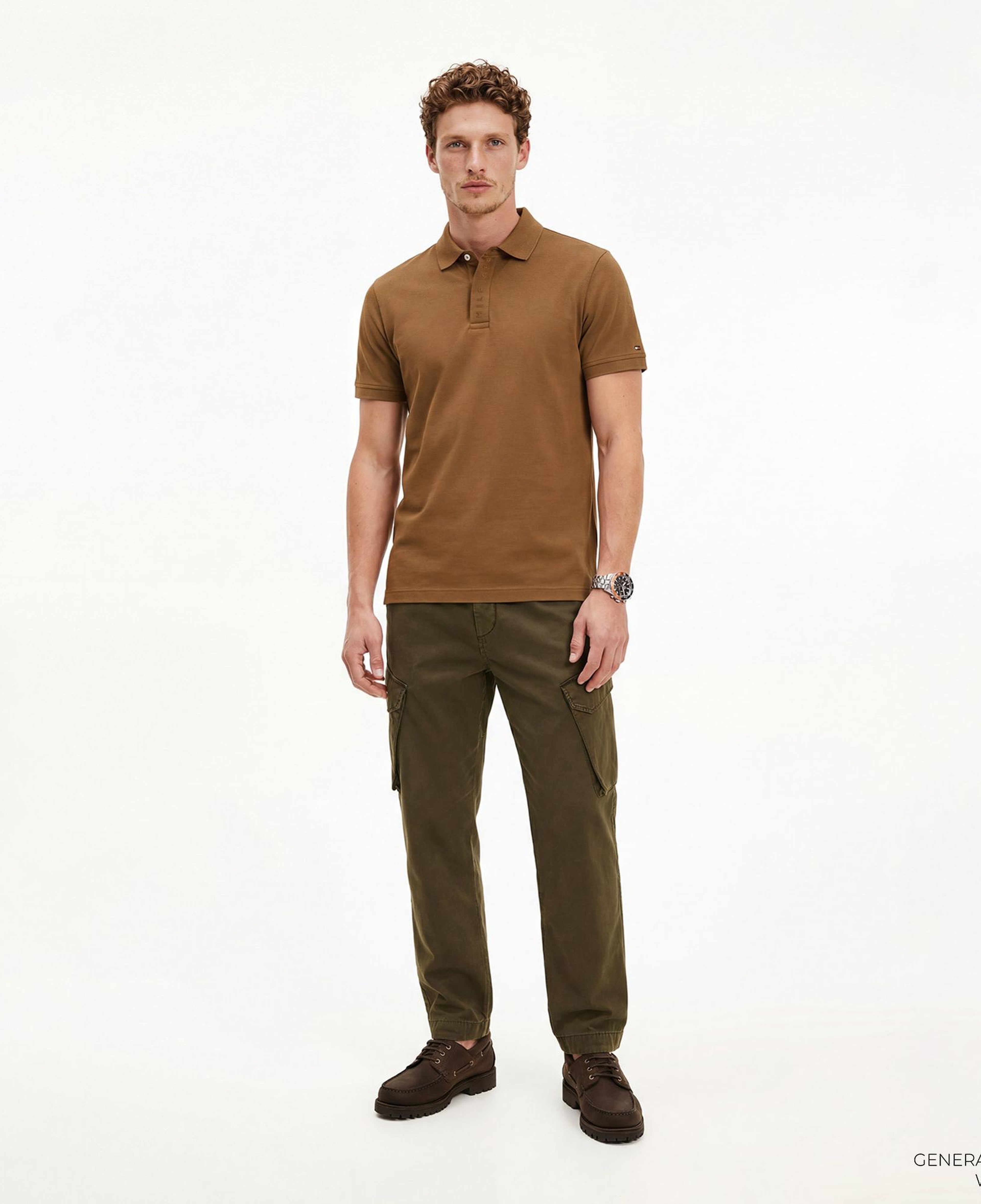 Tommy Hilfiger Seasonal Graphic Erkek Kahverengi Polo Yaka T-Shirt