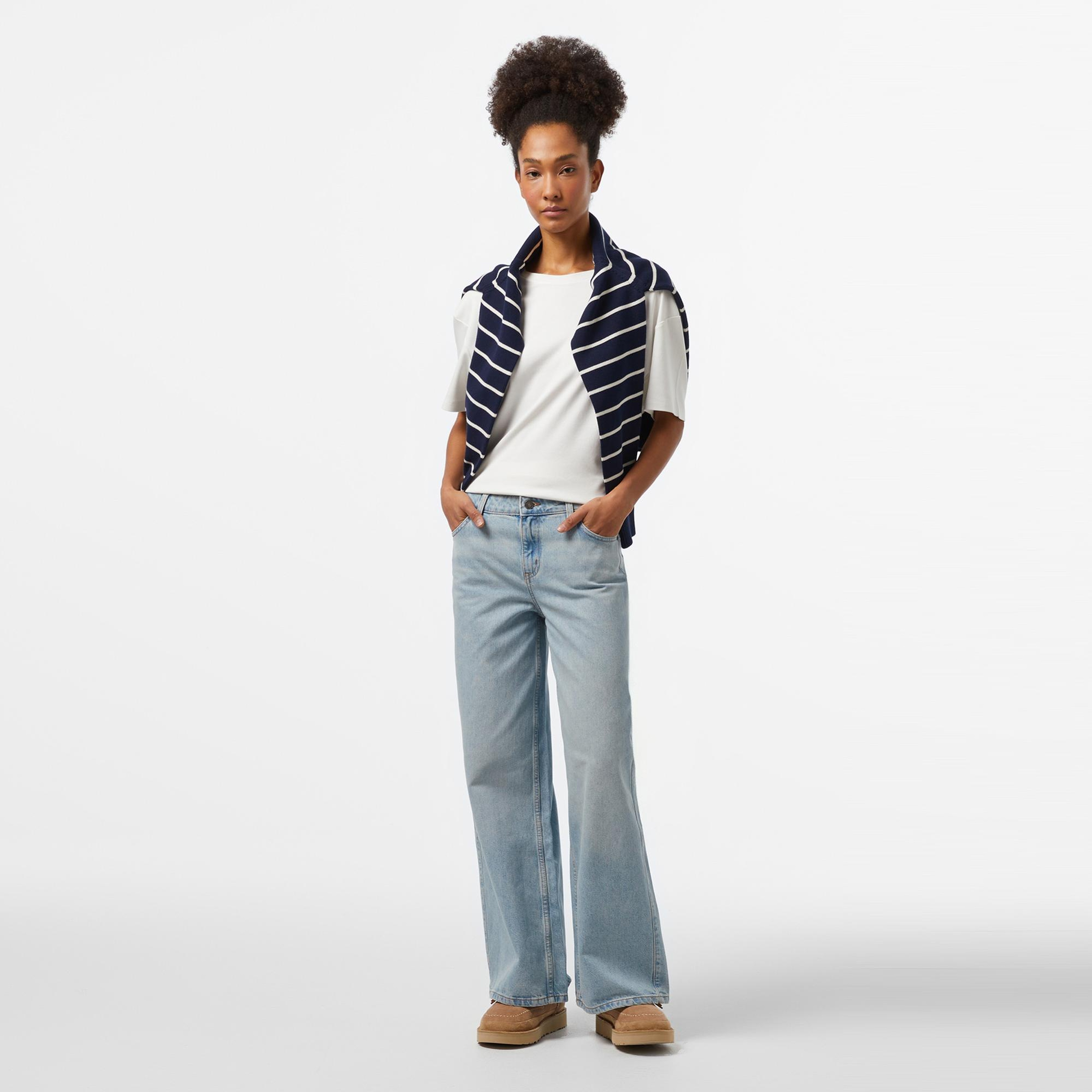 Guess G11 Wide Leg Eco Kadın Açık Mavi Jean