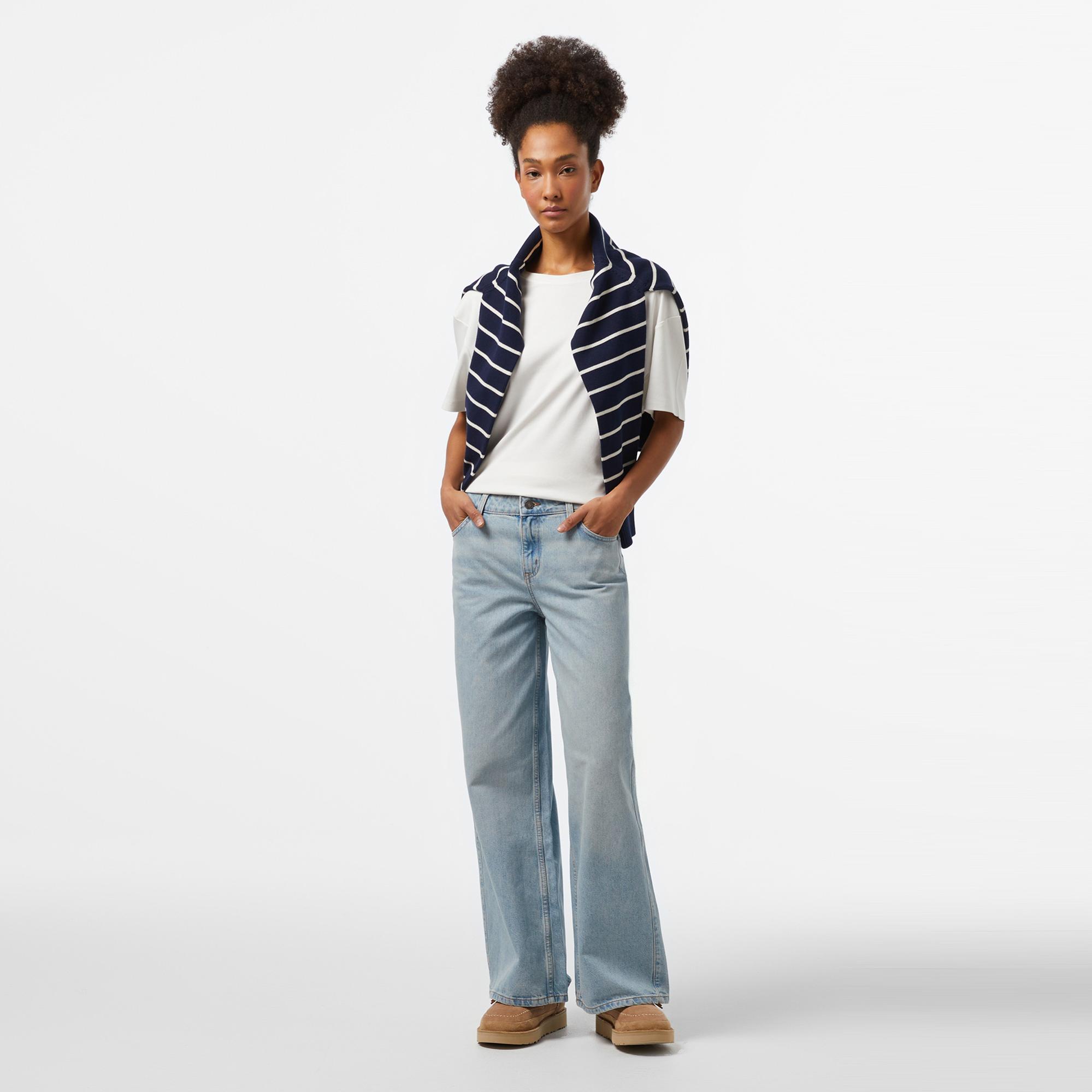 Guess G11 Wide Leg Eco Kadın Açık Mavi Jean