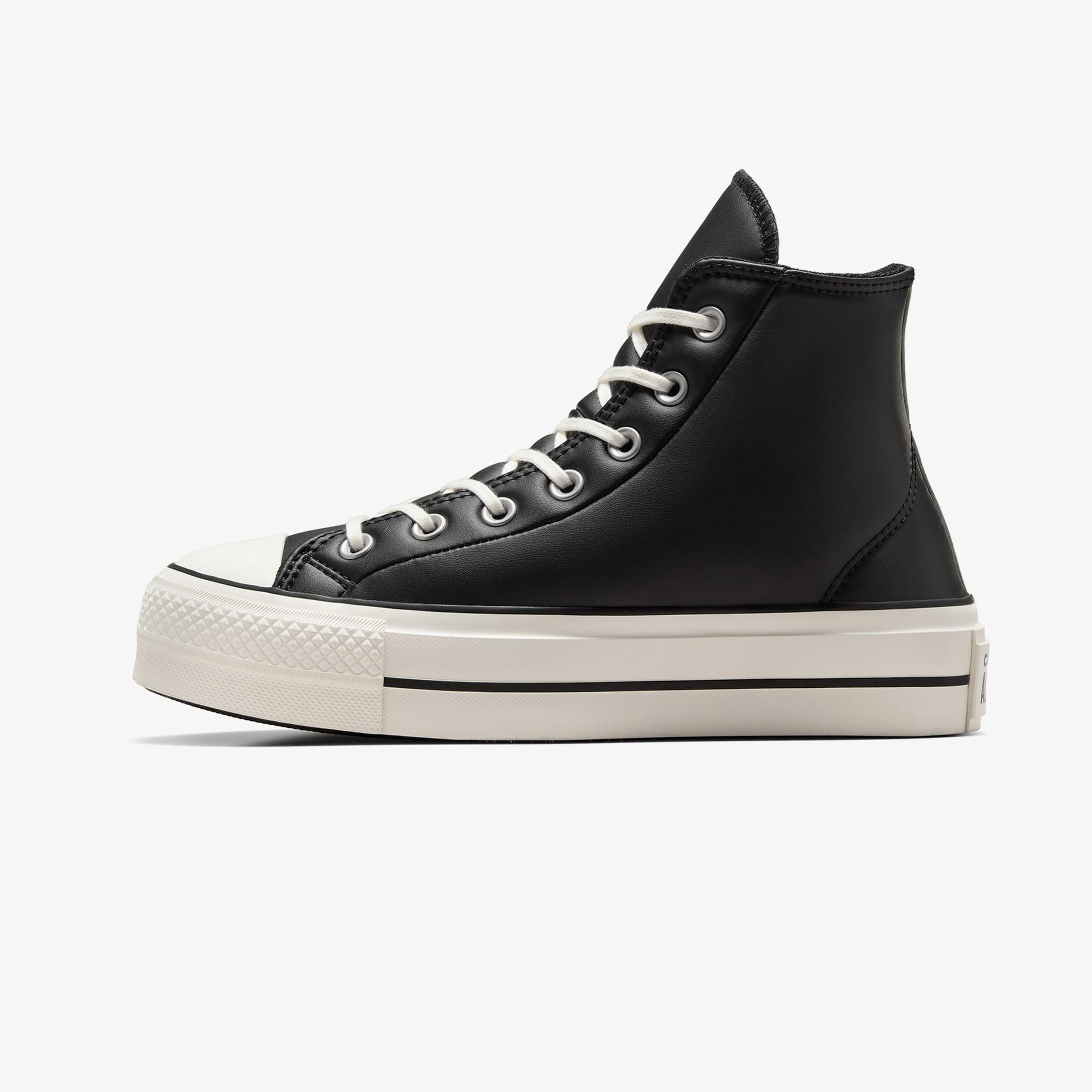 Converse Chuck Taylor All Star Lift Unisex Siyah Deri Platform Sneaker