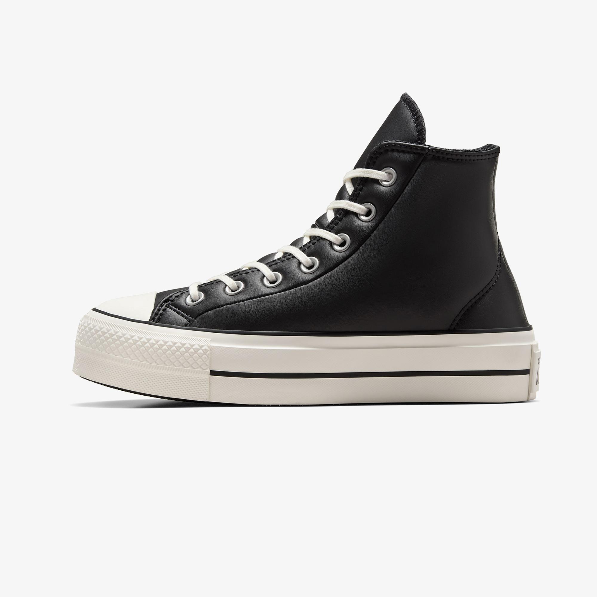 Converse Chuck Taylor All Star Lift Unisex Siyah Deri Platform Sneaker