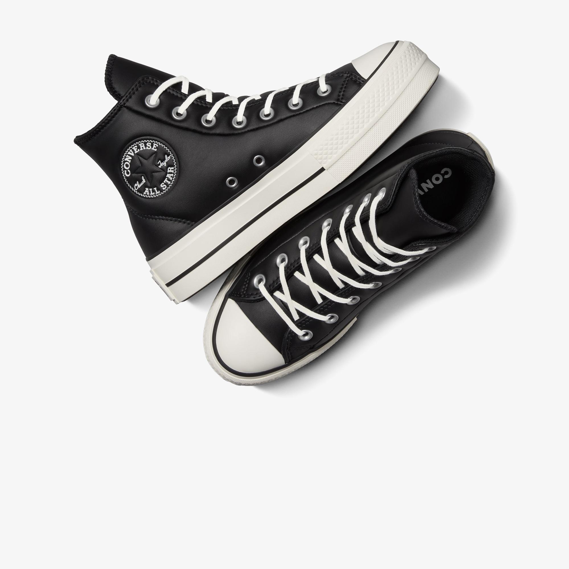 Converse Chuck Taylor All Star Lift Unisex Siyah Deri Platform Sneaker