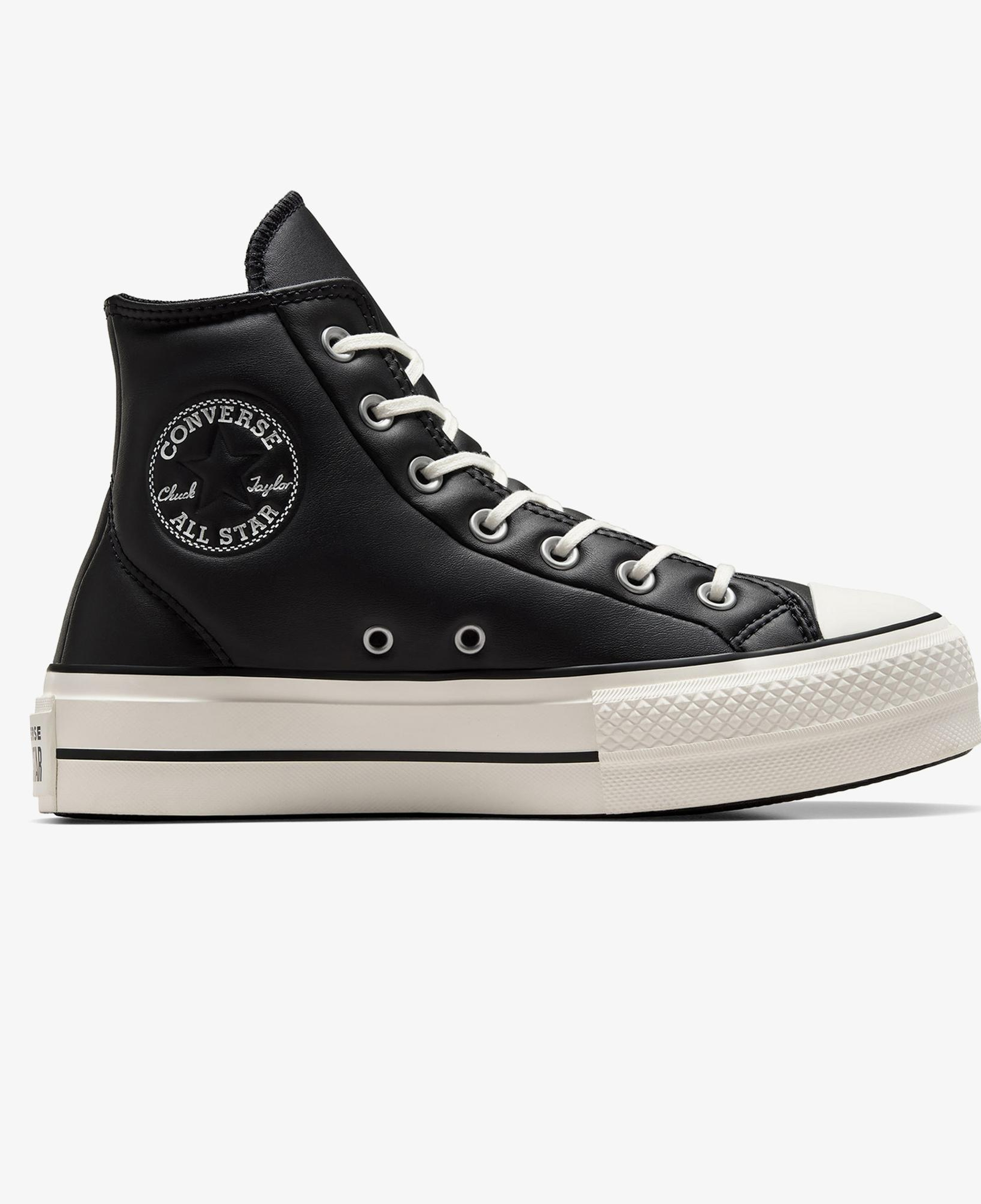 Converse Chuck Taylor All Star Lift Unisex Siyah Deri Platform Sneaker