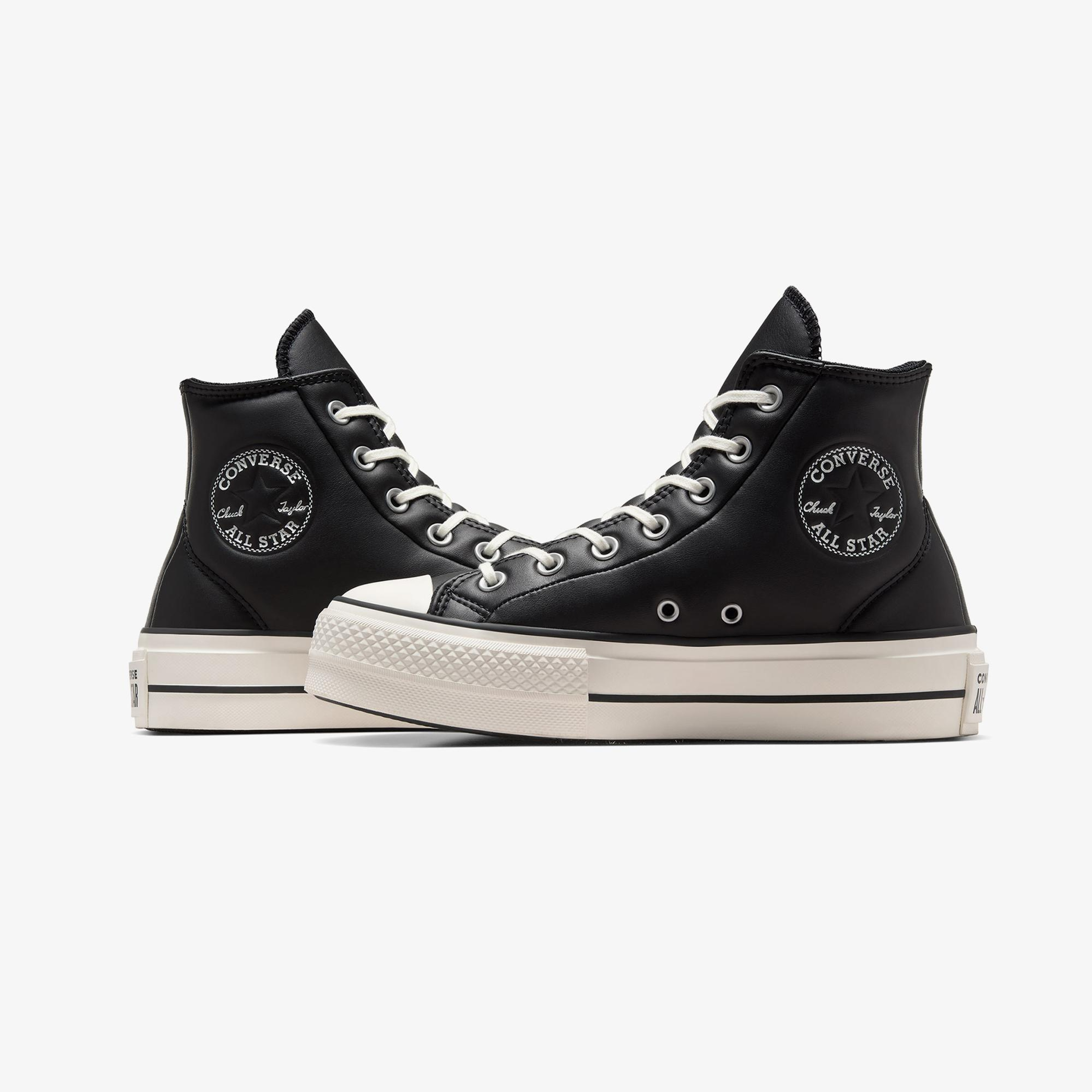 Converse Chuck Taylor All Star Lift Unisex Siyah Deri Platform Sneaker