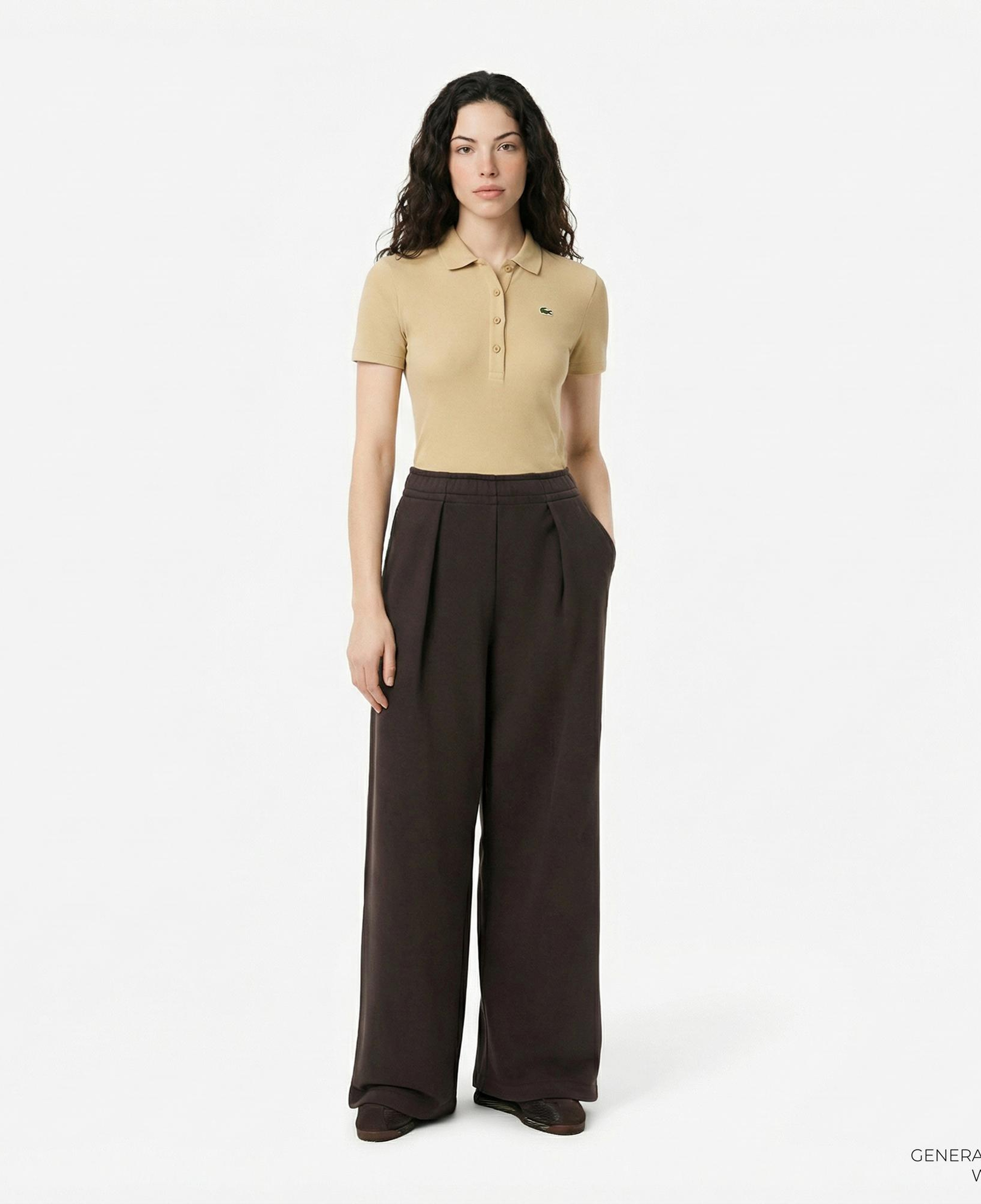 Lacoste Kadın Wide Leg Kahverengi Eşofman Altı