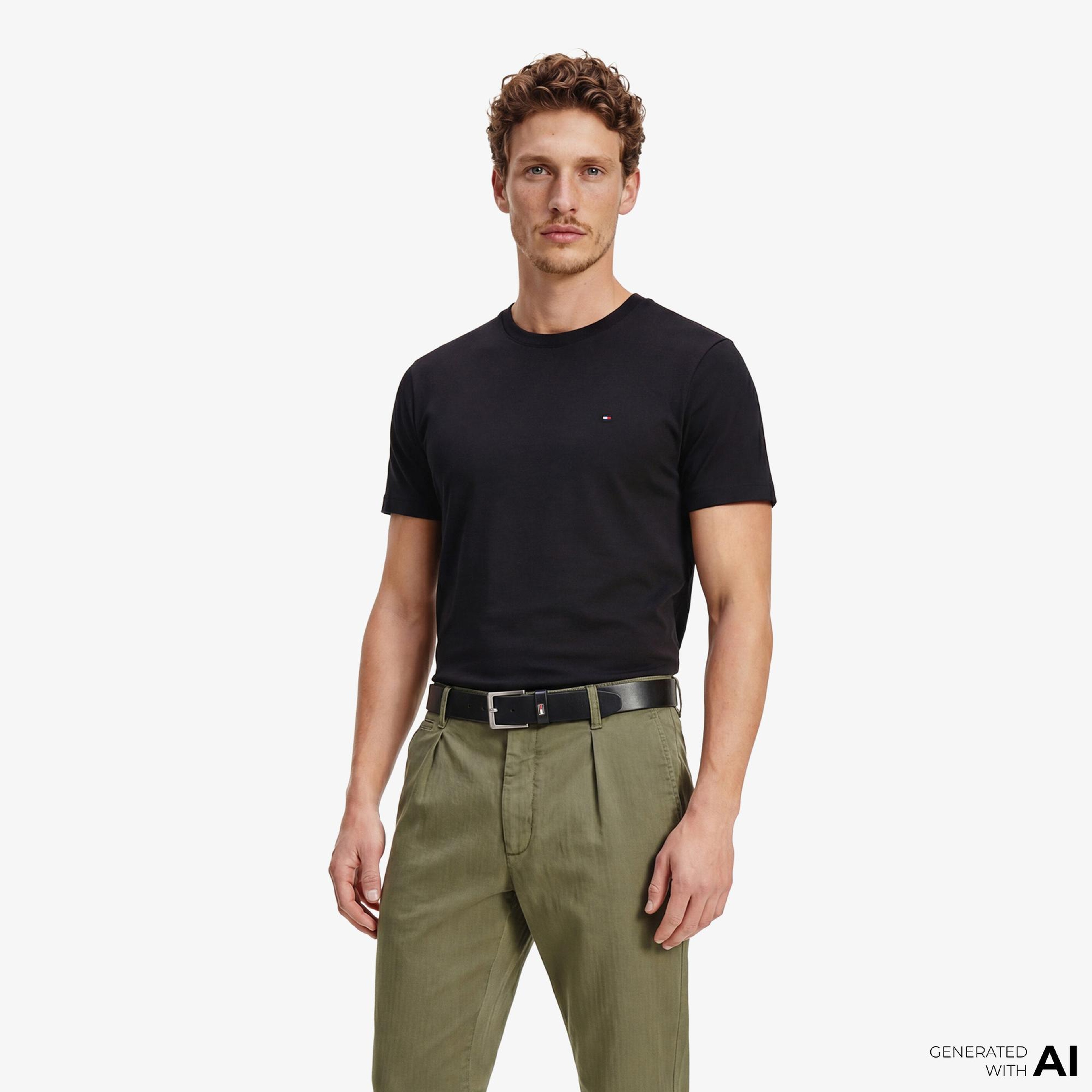 Tommy Hilfiger Elevated Essentials Erkek Siyah T-Shirt