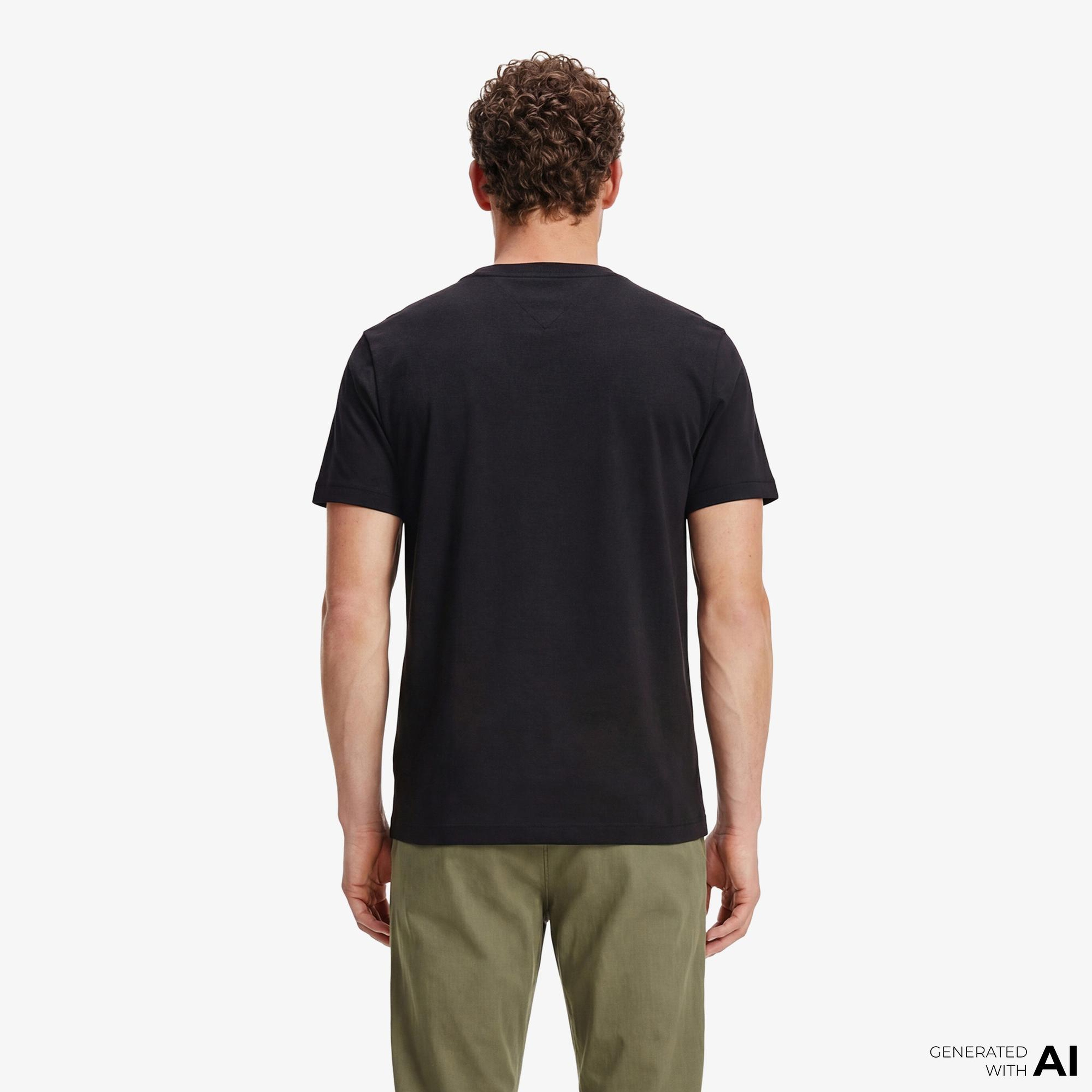Tommy Hilfiger Elevated Essentials Erkek Siyah T-Shirt