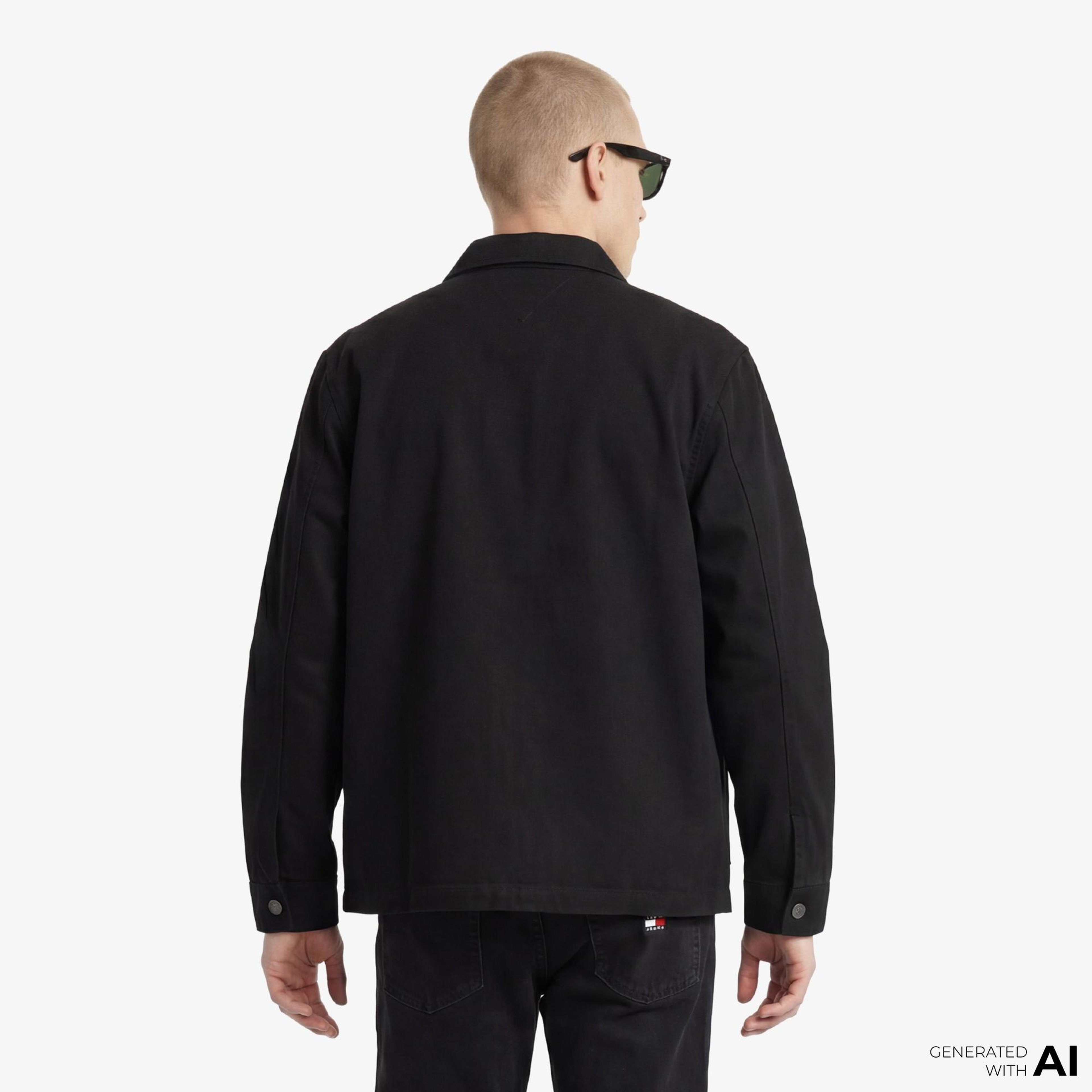 Tommy Hilfiger Overshirt Erkek Siyah Gömlek