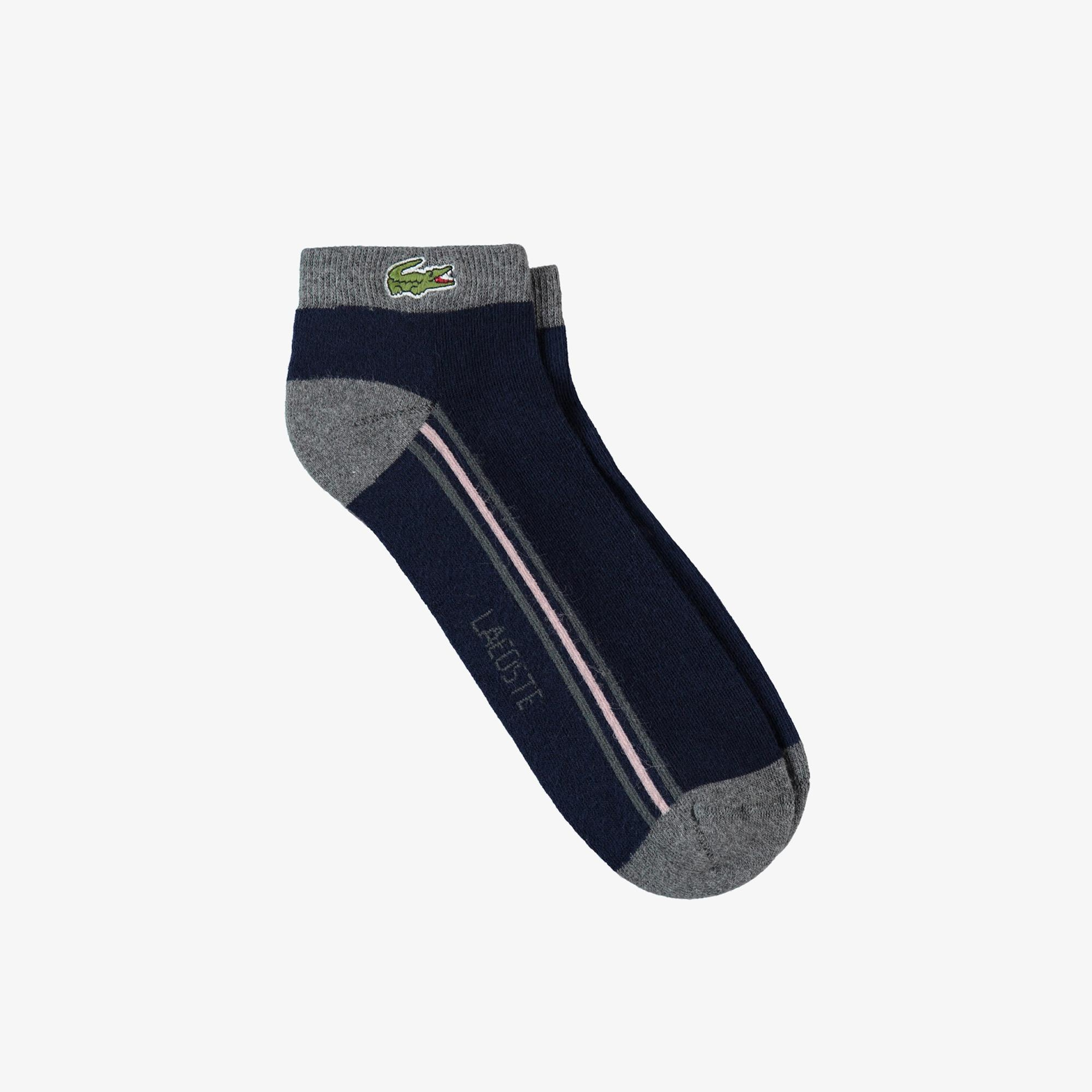 Lacoste Unisex Çizgili Lacivert Çorap