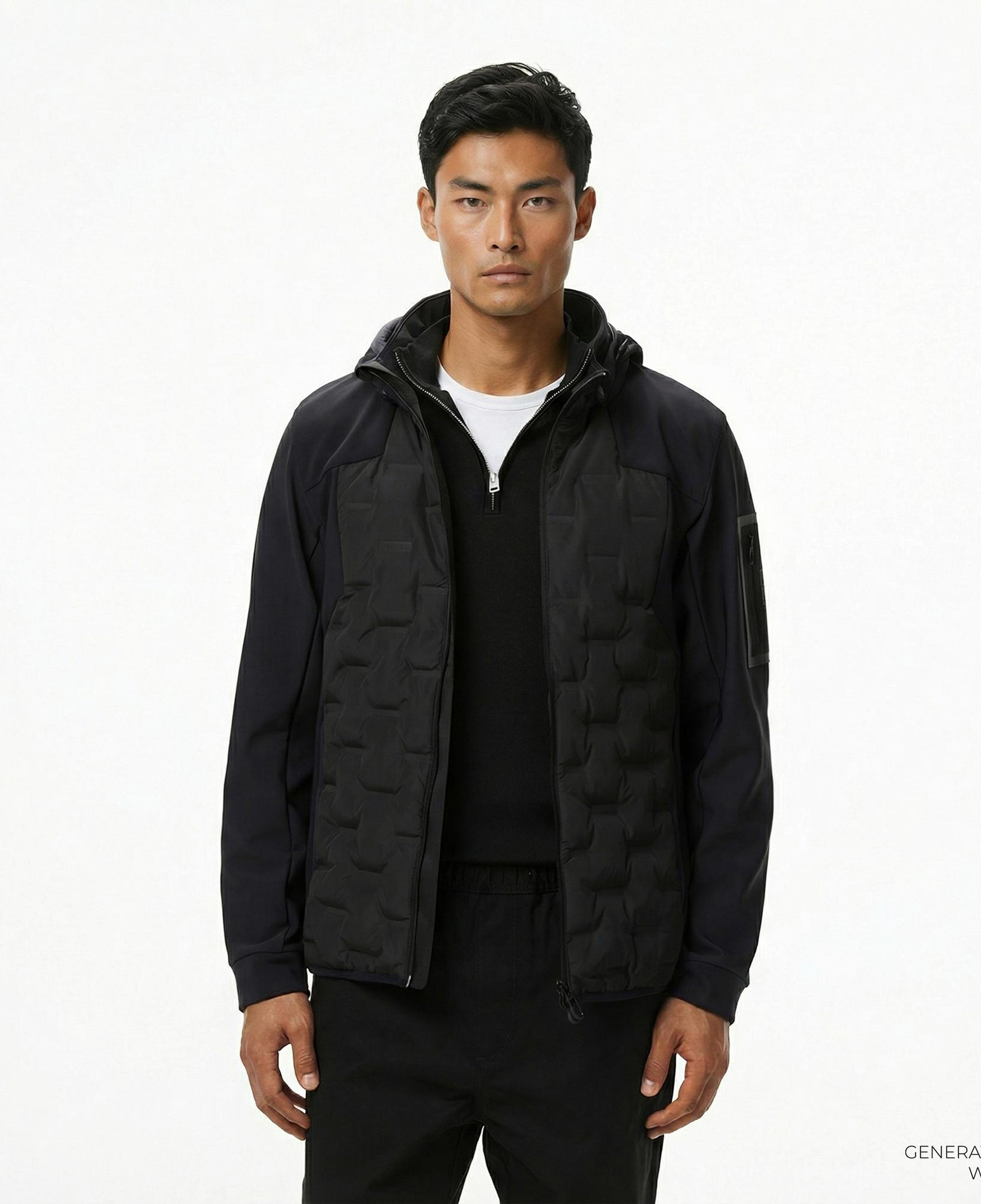 Boss Down Hybrid Erkek Siyah Ceket