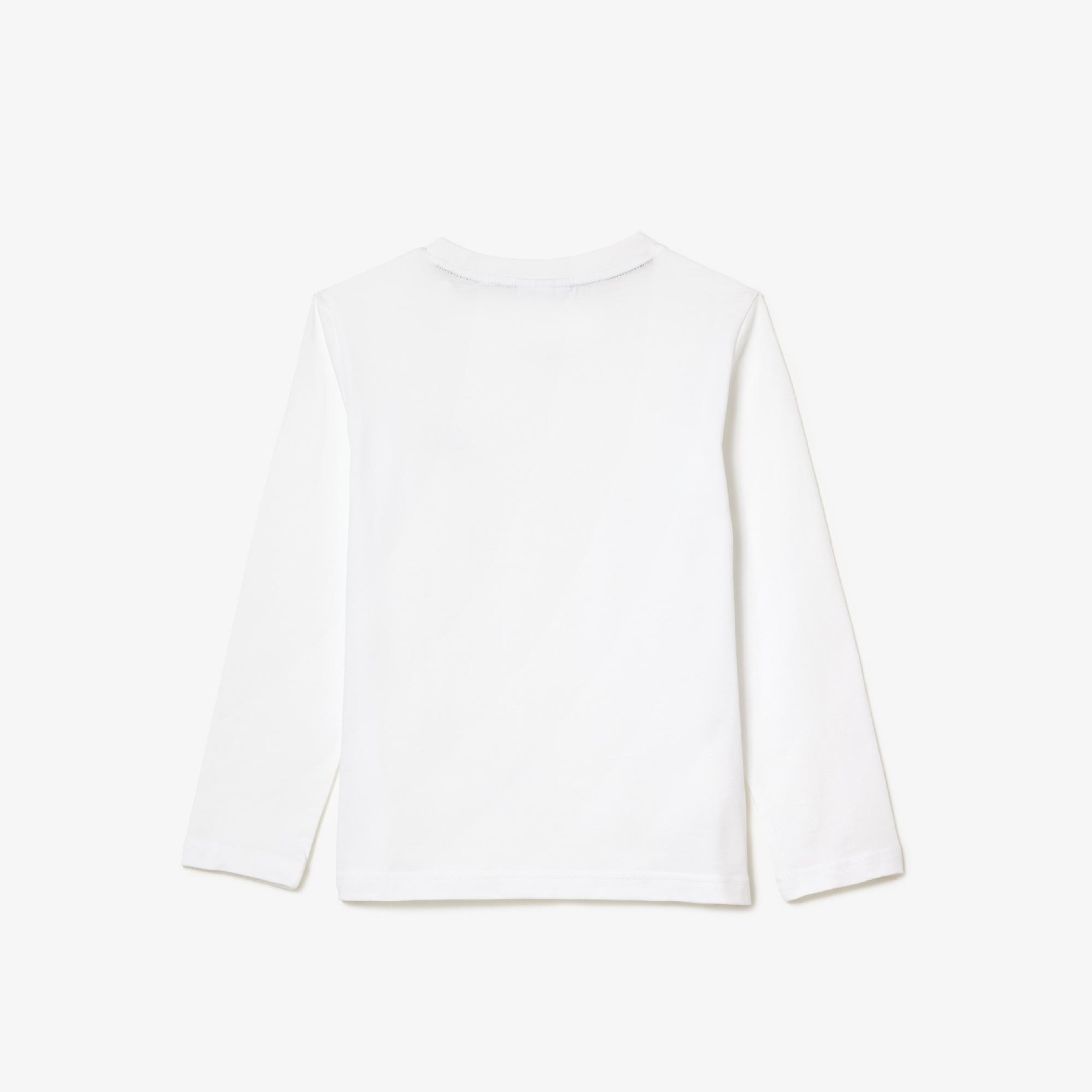 Lacoste Çocuk Uzun Kollu Bisiklet Yaka Beyaz T-Shirt