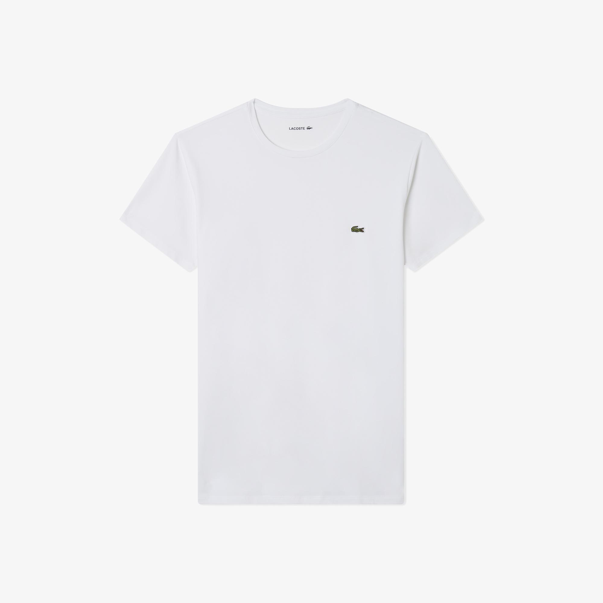 Lacoste Erkek Slim Fit Bisiklet Yaka Beyaz T-Shirt