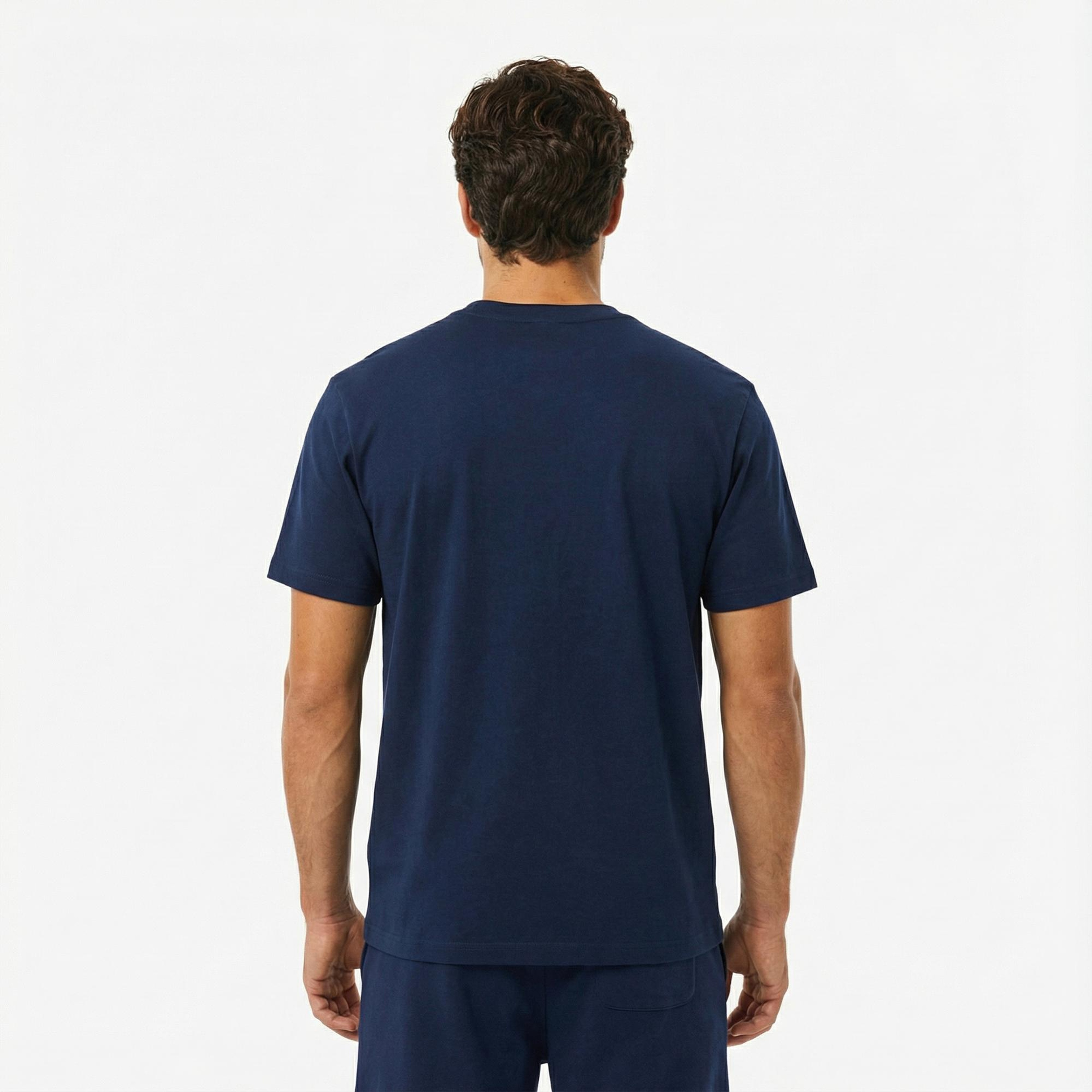 Lacoste Erkek Classic Fit Bisiklet Yaka Renk Bloklu Lacivert T-Shirt