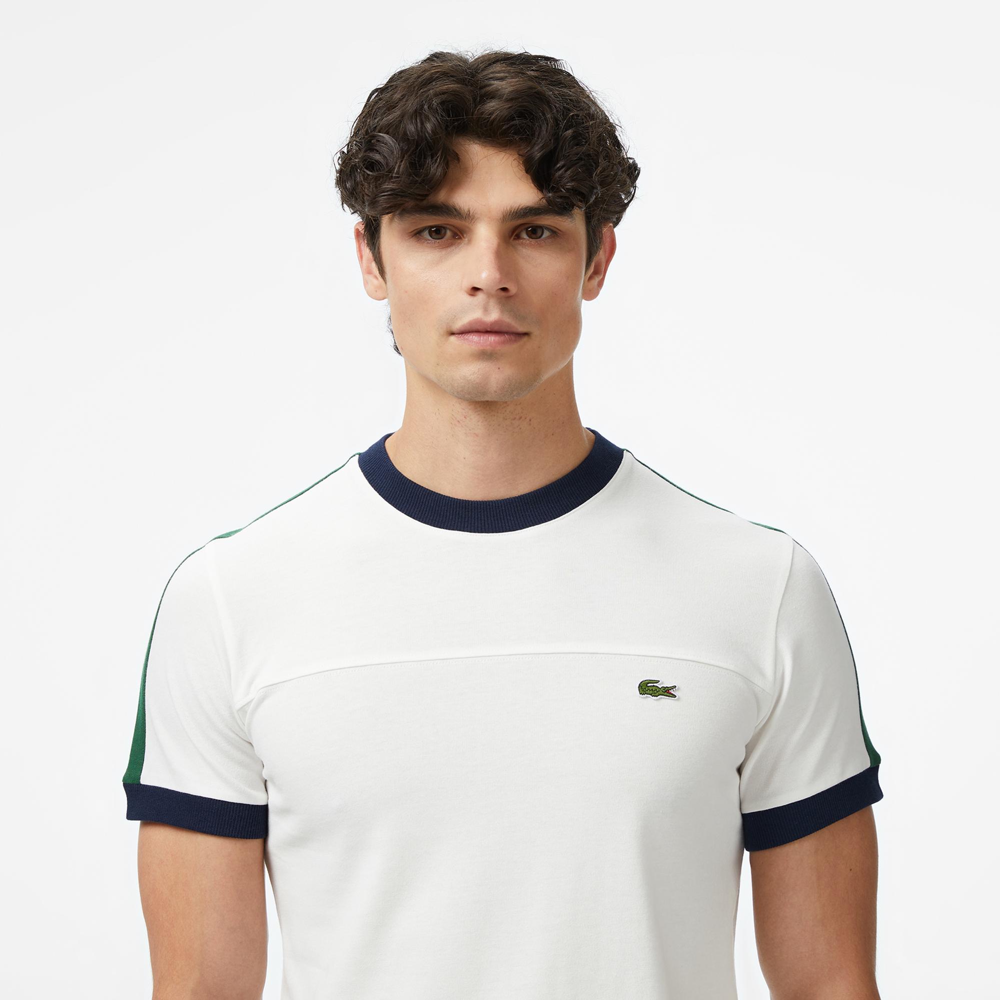 Lacoste Erkek Regular Fit Bisiklet Yaka Beyaz T-Shirt