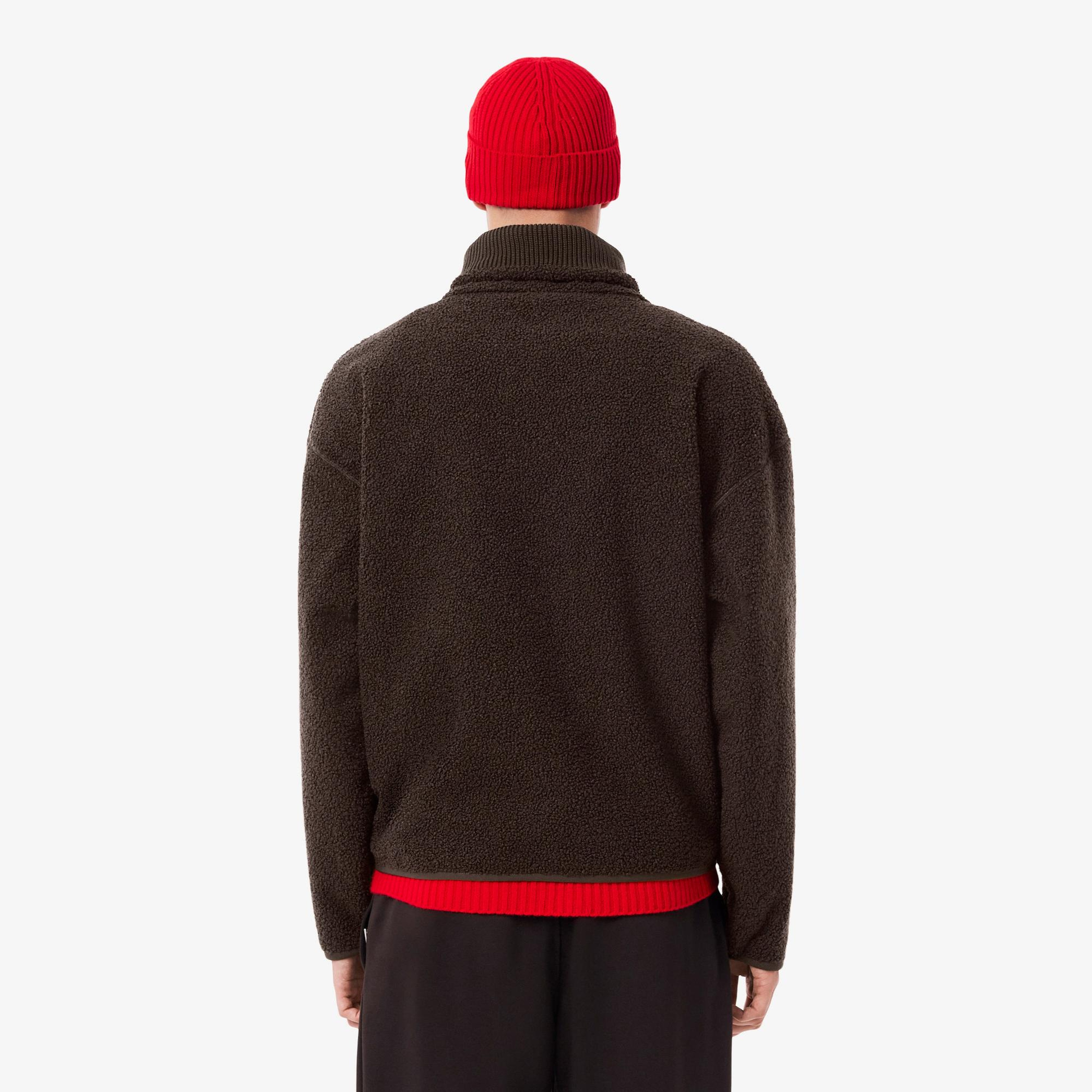 Lacoste Erkek Loose Fit Yarım Fermuarlı Kahverengi Sweatshirt