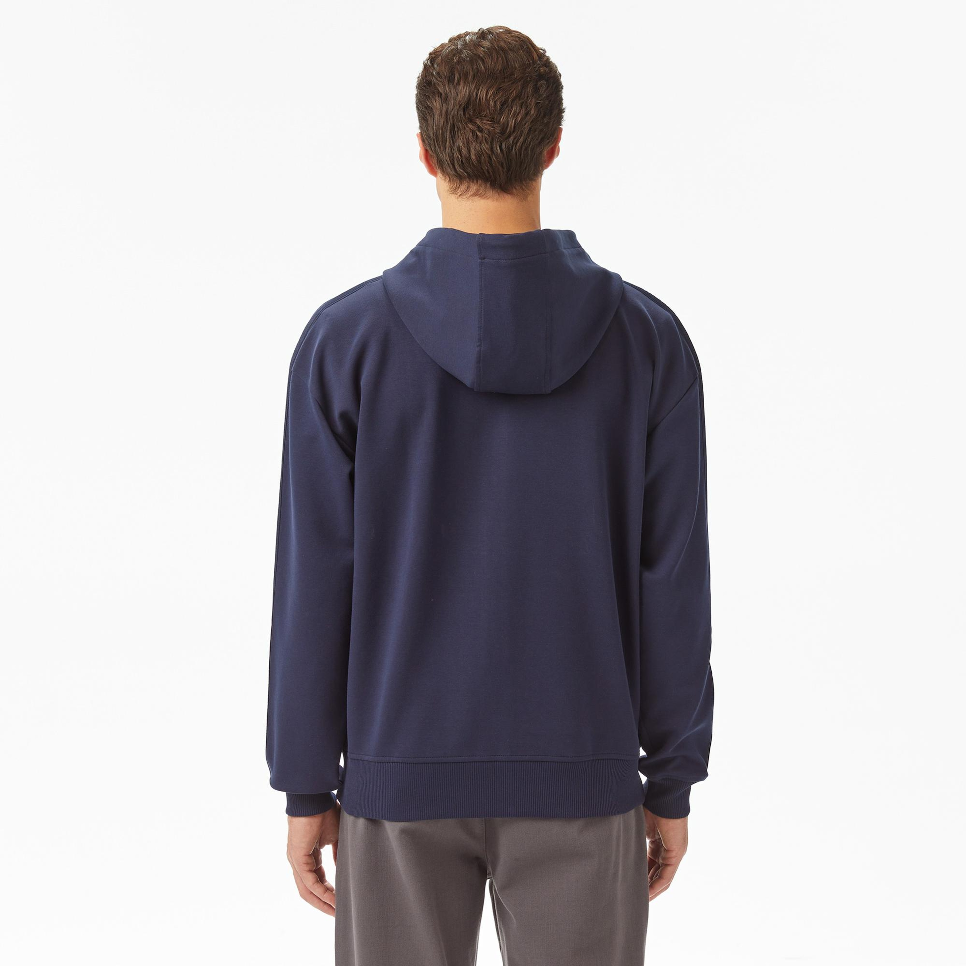 Lacoste Erkek Relaxed Fit Kapüşonlu Lacivert Sweatshirt