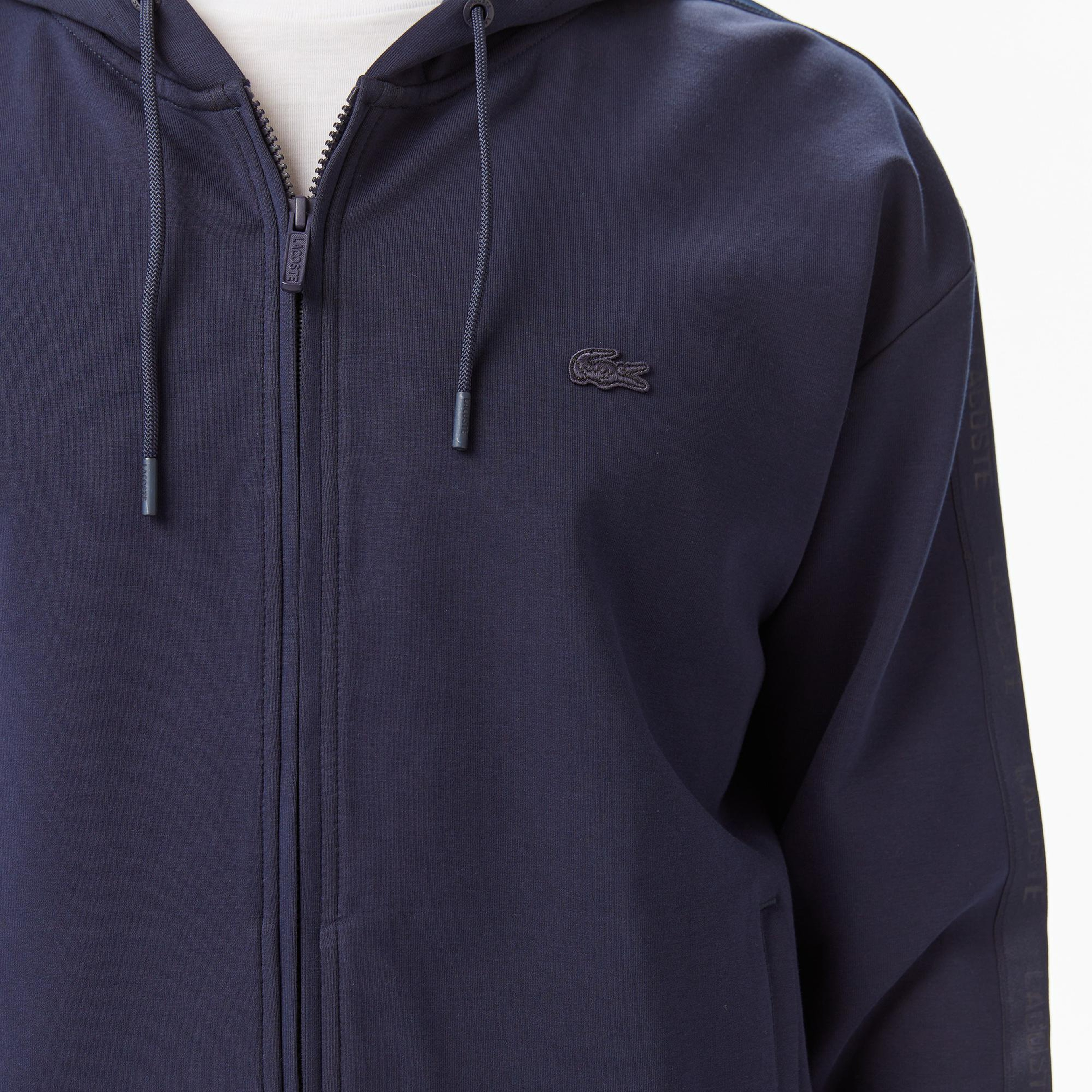 Lacoste Erkek Relaxed Fit Kapüşonlu Lacivert Sweatshirt
