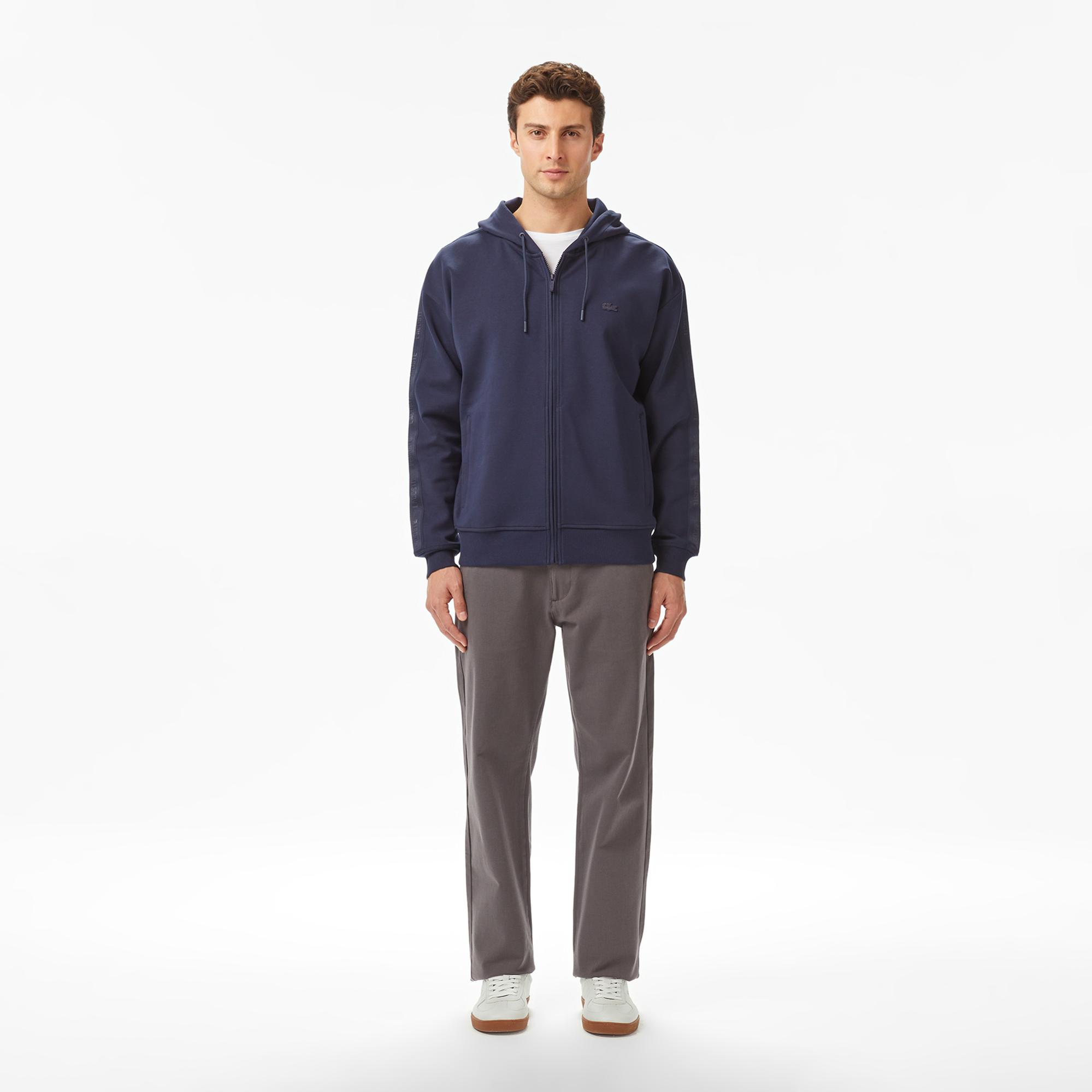 Lacoste Erkek Relaxed Fit Kapüşonlu Lacivert Sweatshirt