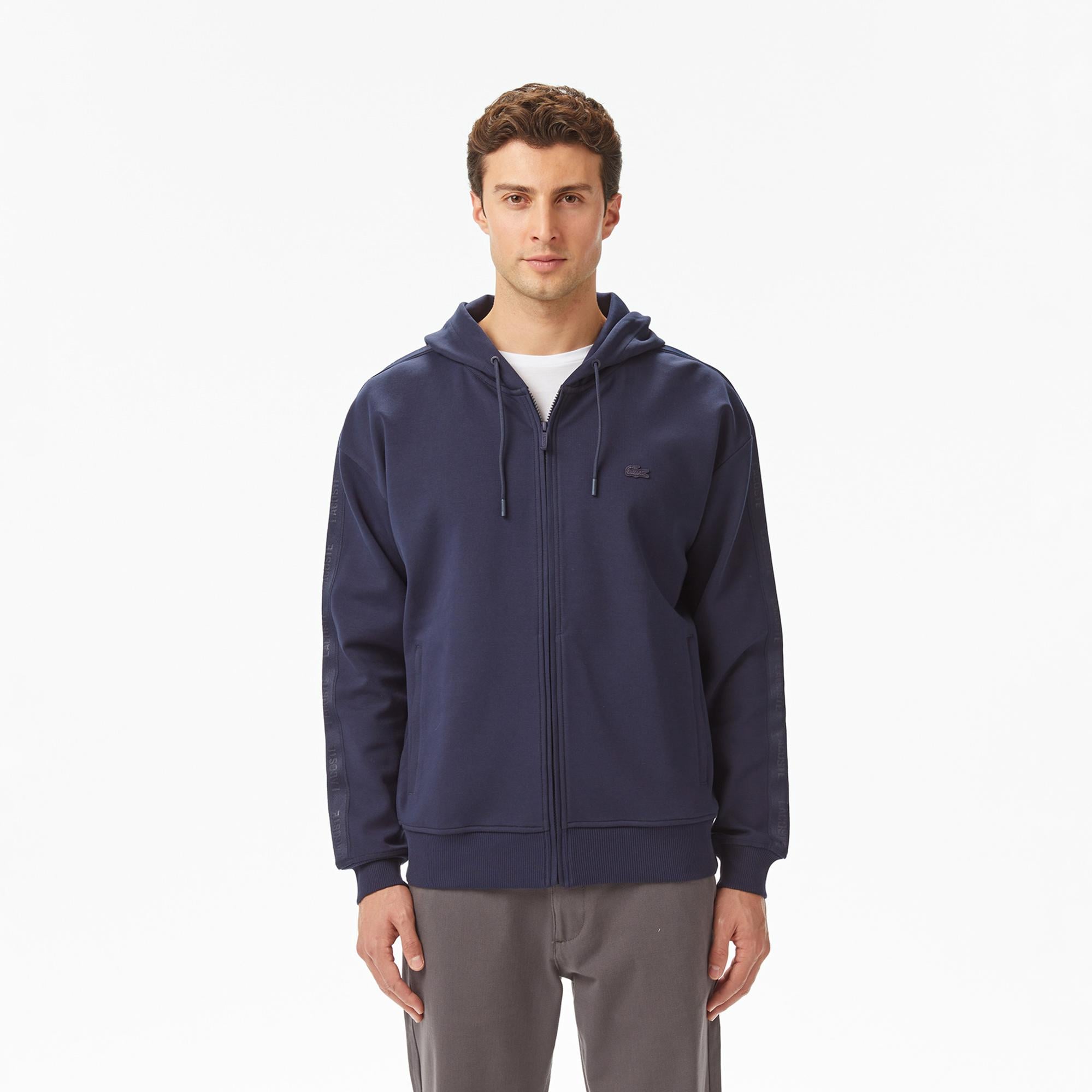 Lacoste Erkek Relaxed Fit Kapüşonlu Lacivert Sweatshirt