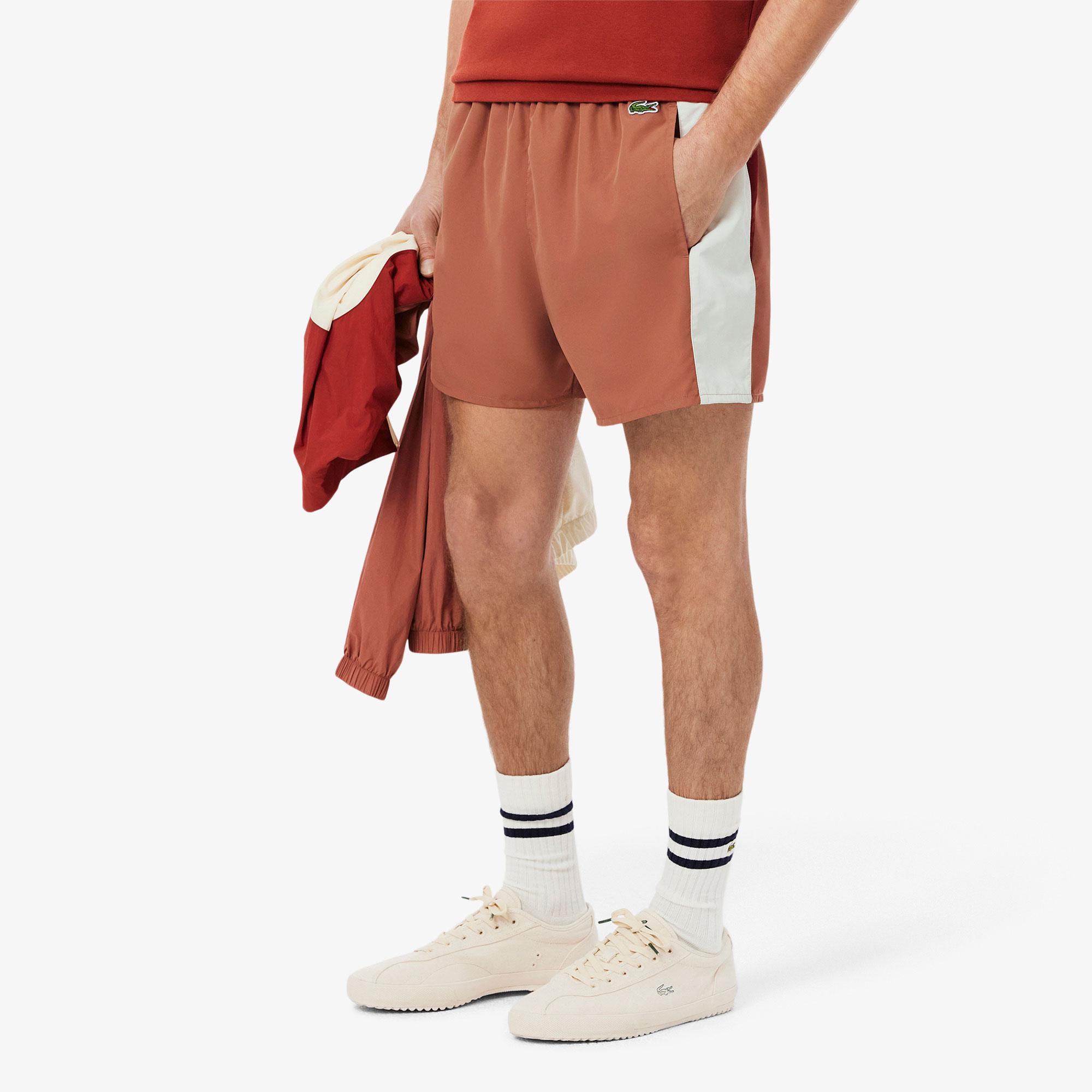 Lacoste Erkek Renk Bloklu Turuncu Deniz Şortu