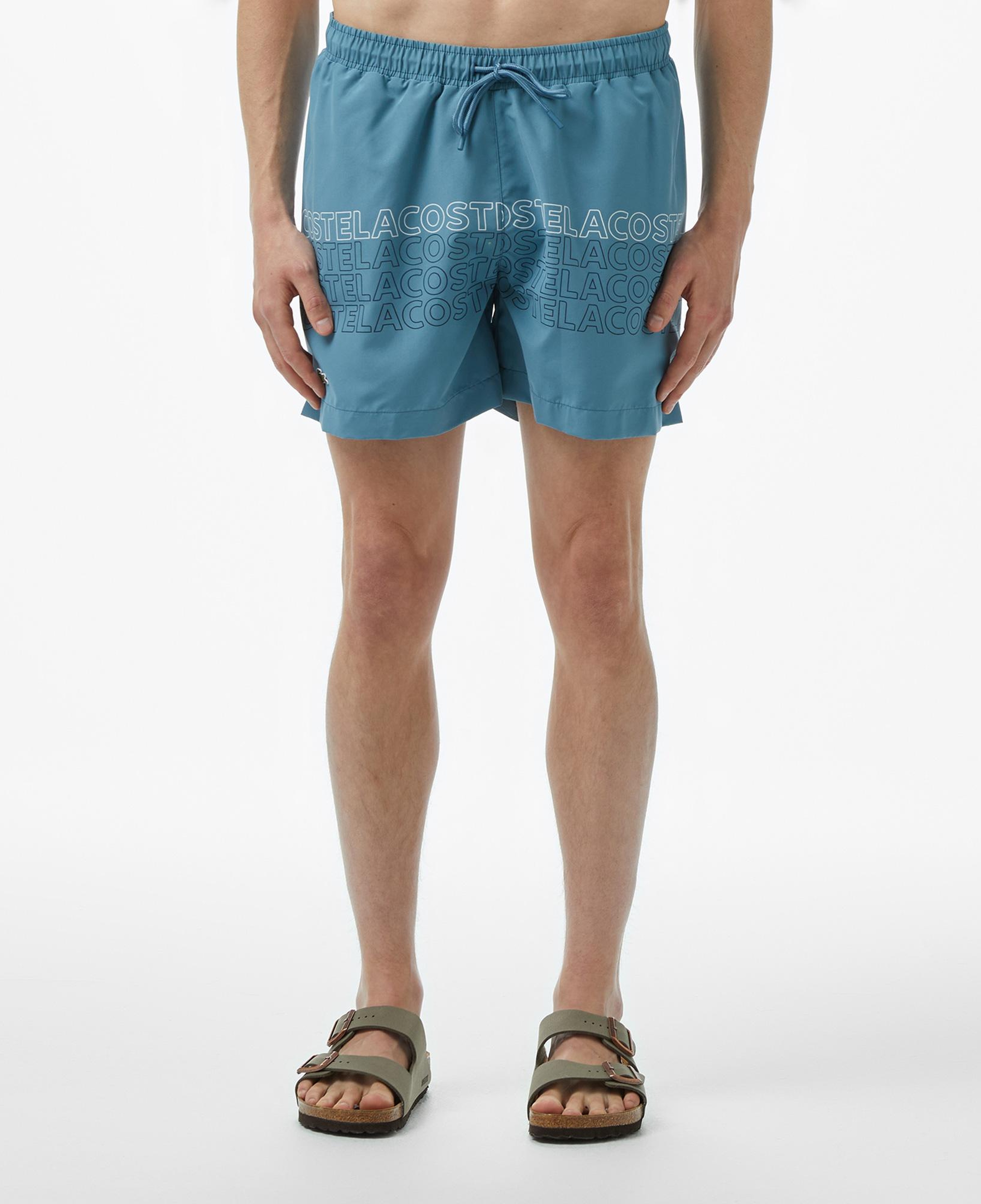 Lacoste Erkek Regular Fit Baskılı Mavi Deniz Şortu