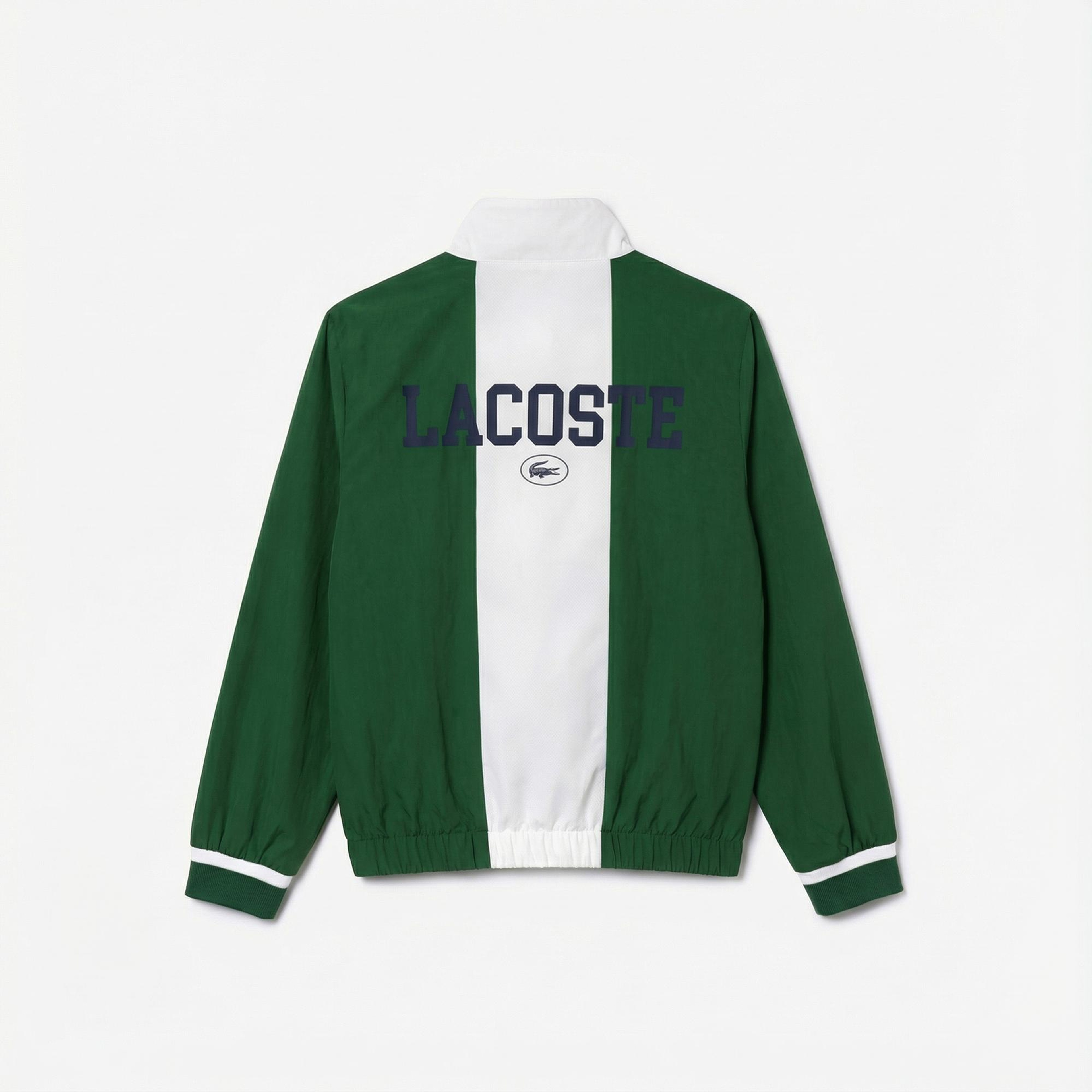 Lacoste Çocuk Fermuarlı Renk Bloklu Yeşil Eşofman Takımı