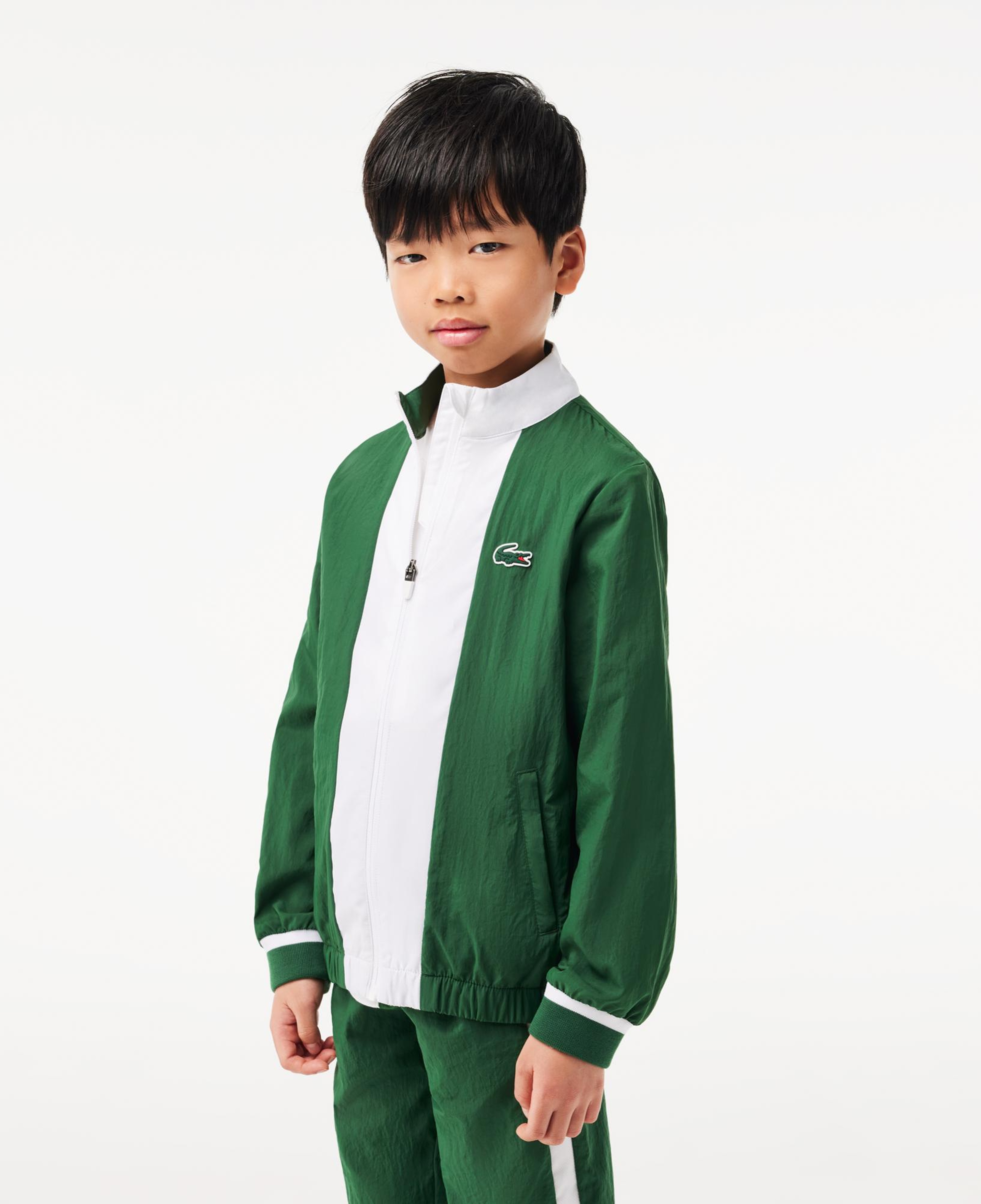 Lacoste Çocuk Fermuarlı Renk Bloklu Yeşil Eşofman Takımı