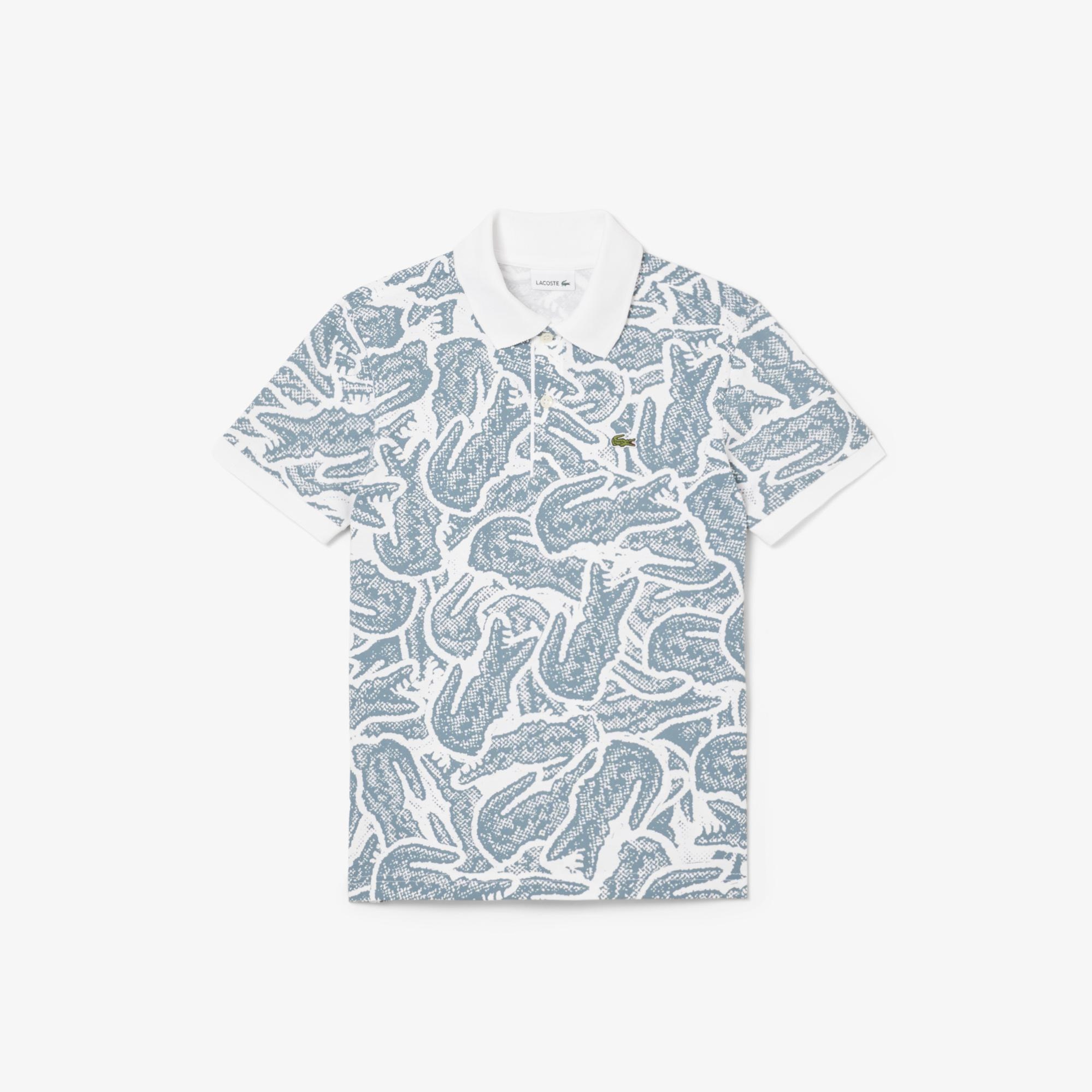 Lacoste Çocuk Baskılı Mavi Polo