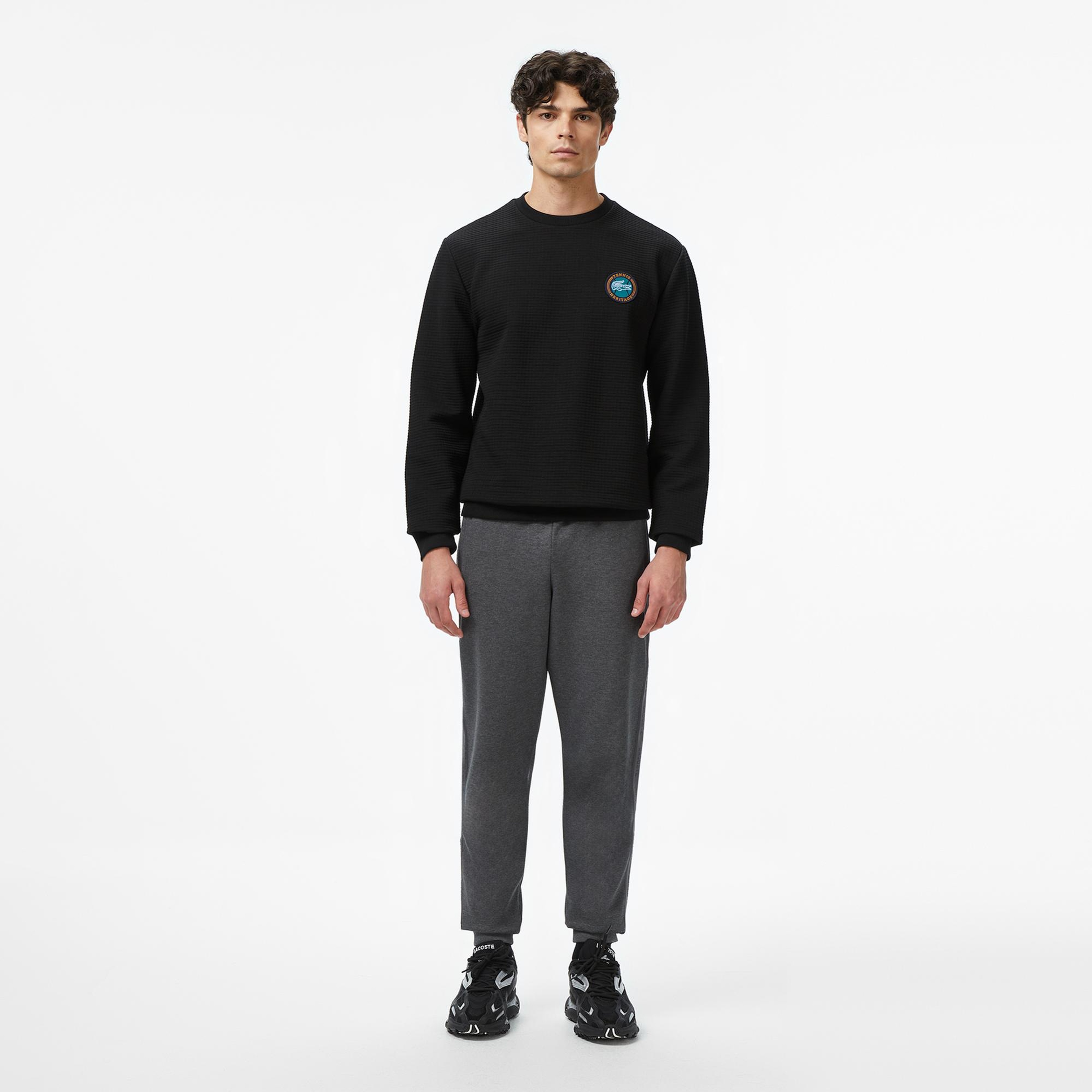 Lacoste Erkek Uzun Kollu Bisiklet Yaka Siyah T-Shirt