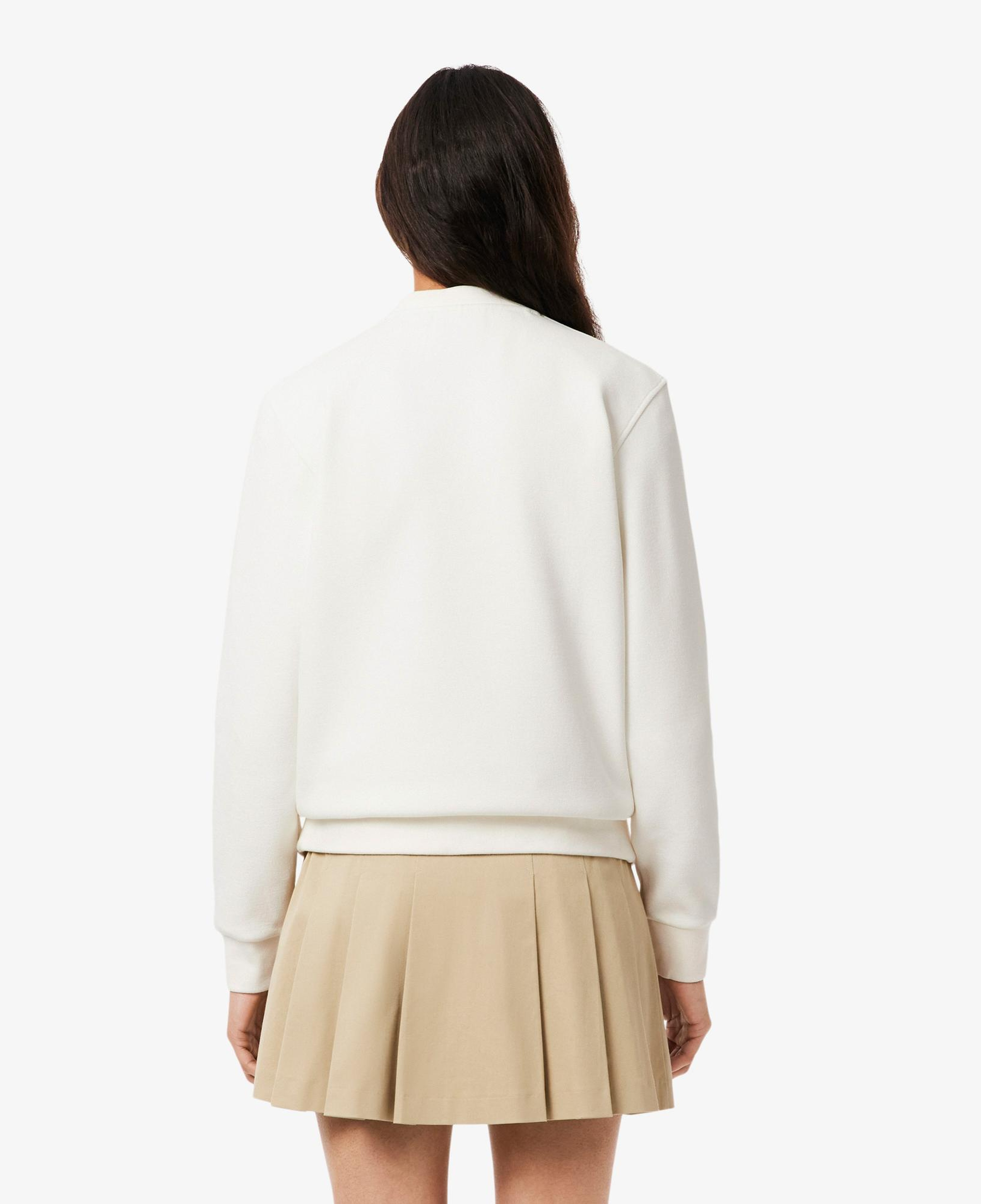 Lacoste Kadın Relaxed Fit Bisiklet Yaka Beyaz Sweatshirt