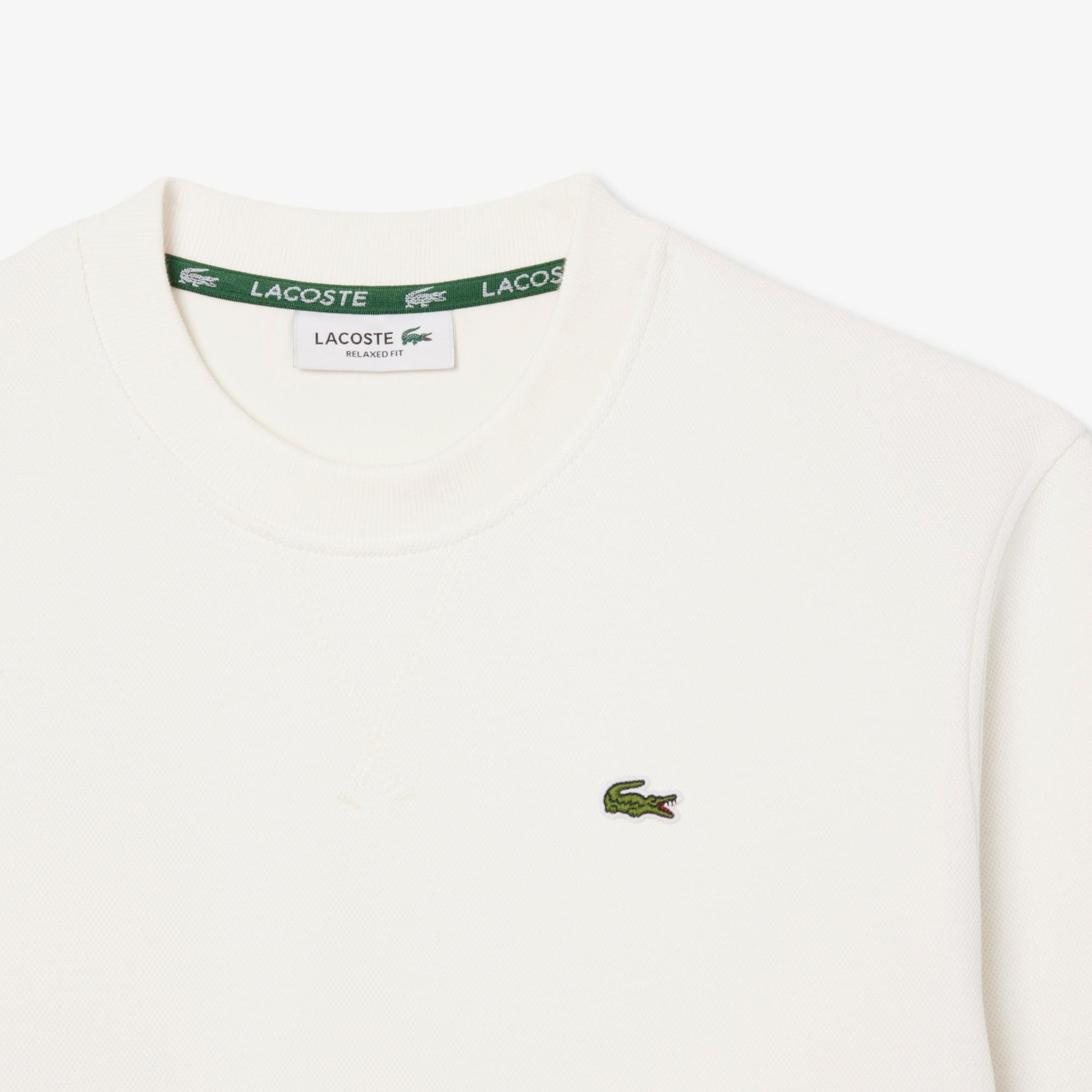 Lacoste Kadın Relaxed Fit Bisiklet Yaka Beyaz Sweatshirt