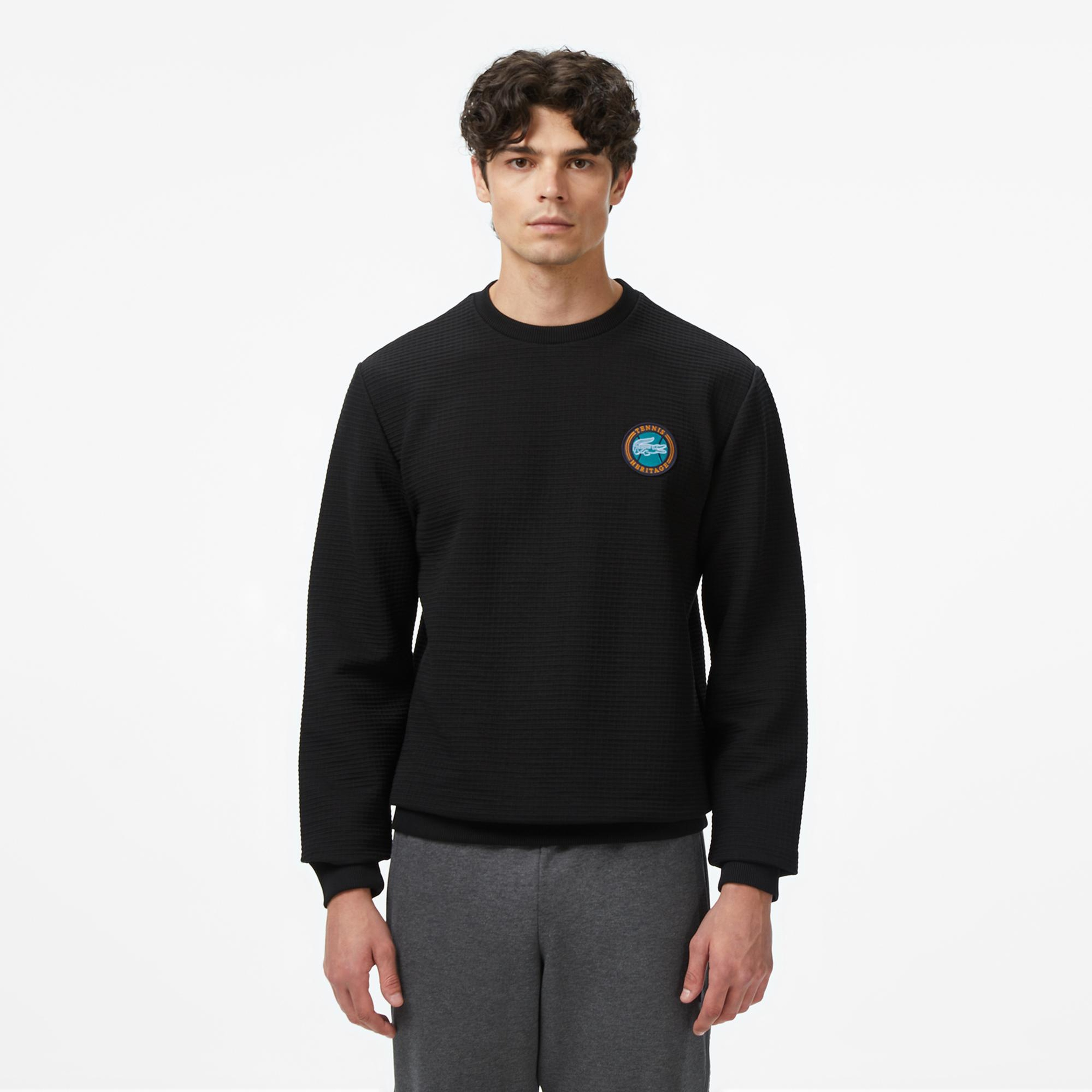 Lacoste Erkek Uzun Kollu Bisiklet Yaka Siyah T-Shirt