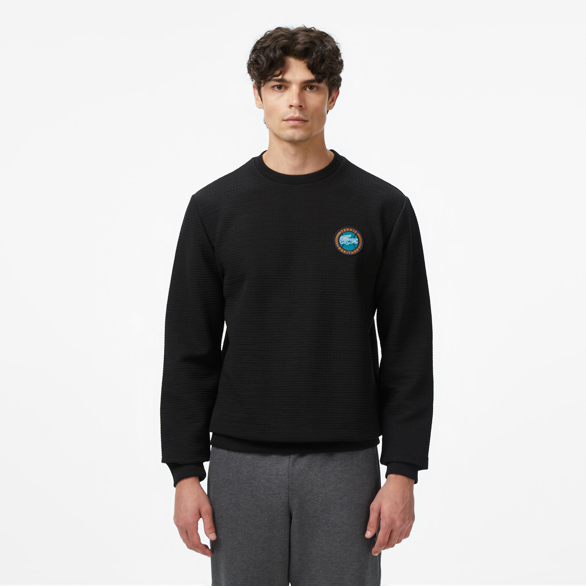 Lacoste Erkek Uzun Kollu Bisiklet Yaka Siyah T-Shirt