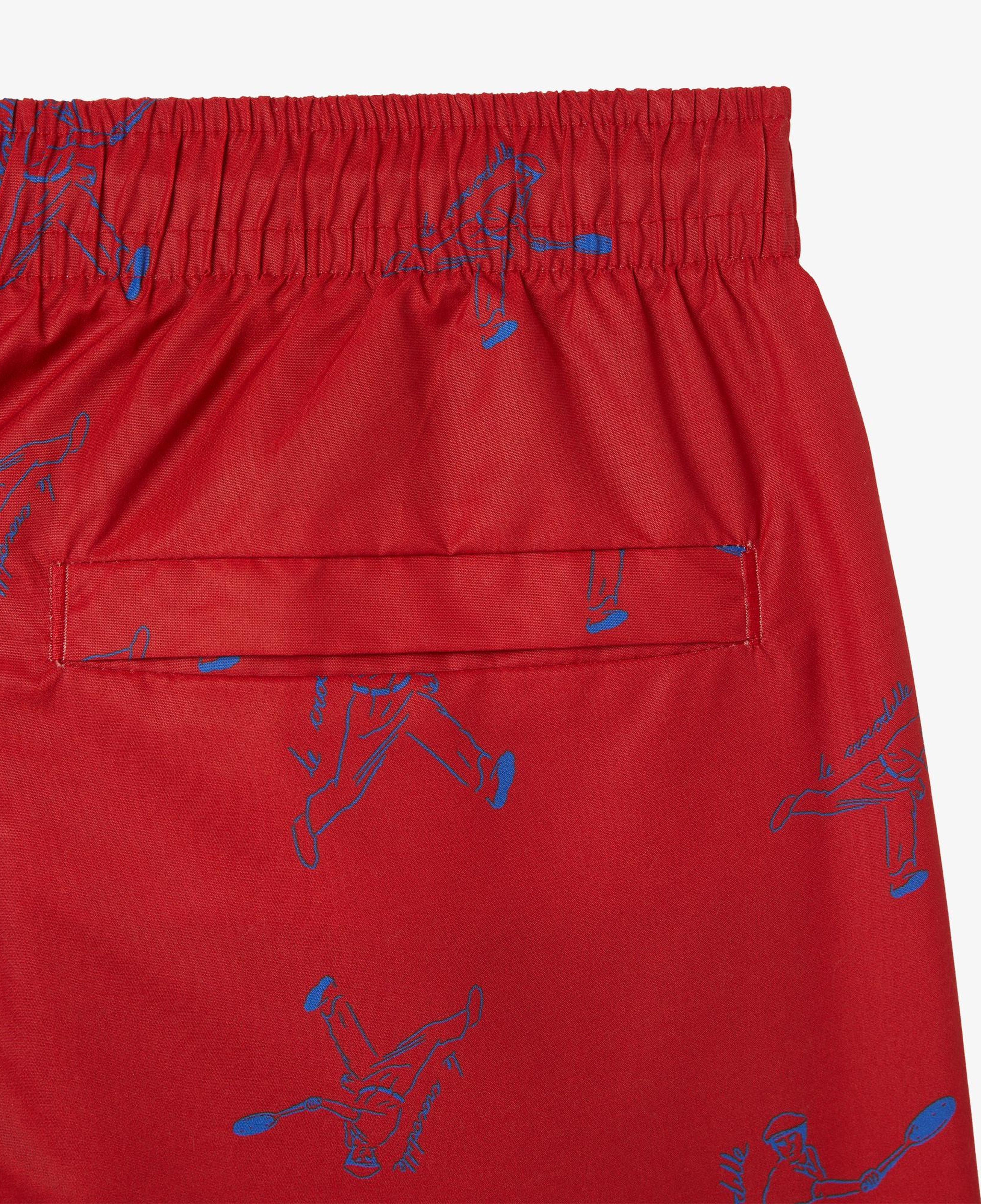 Lacoste Erkek Regular Fit Desenli Kırmızı Deniz Şortu