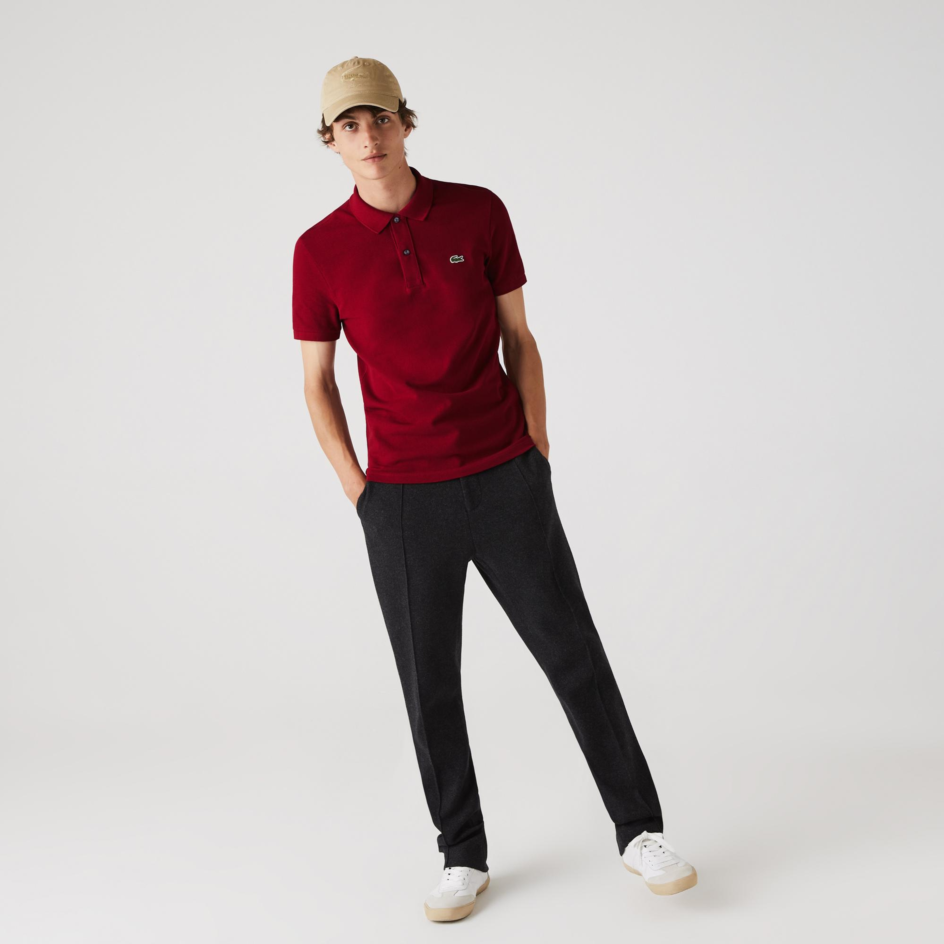 L.12.12 Erkek Slim Fit Polo Yaka Kırmızı Polo