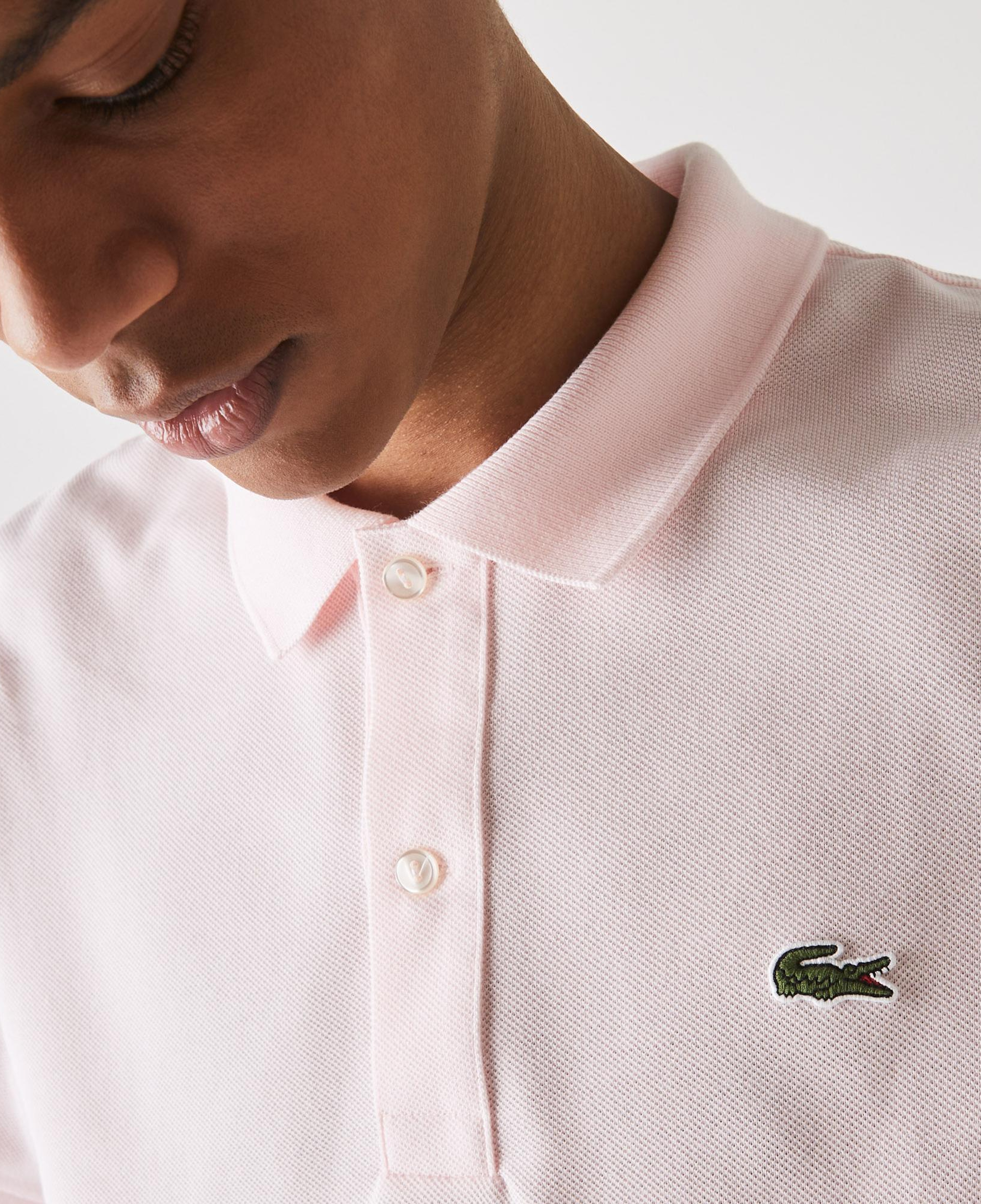 L.12.12 Erkek Slim Fit Açık Pembe Polo