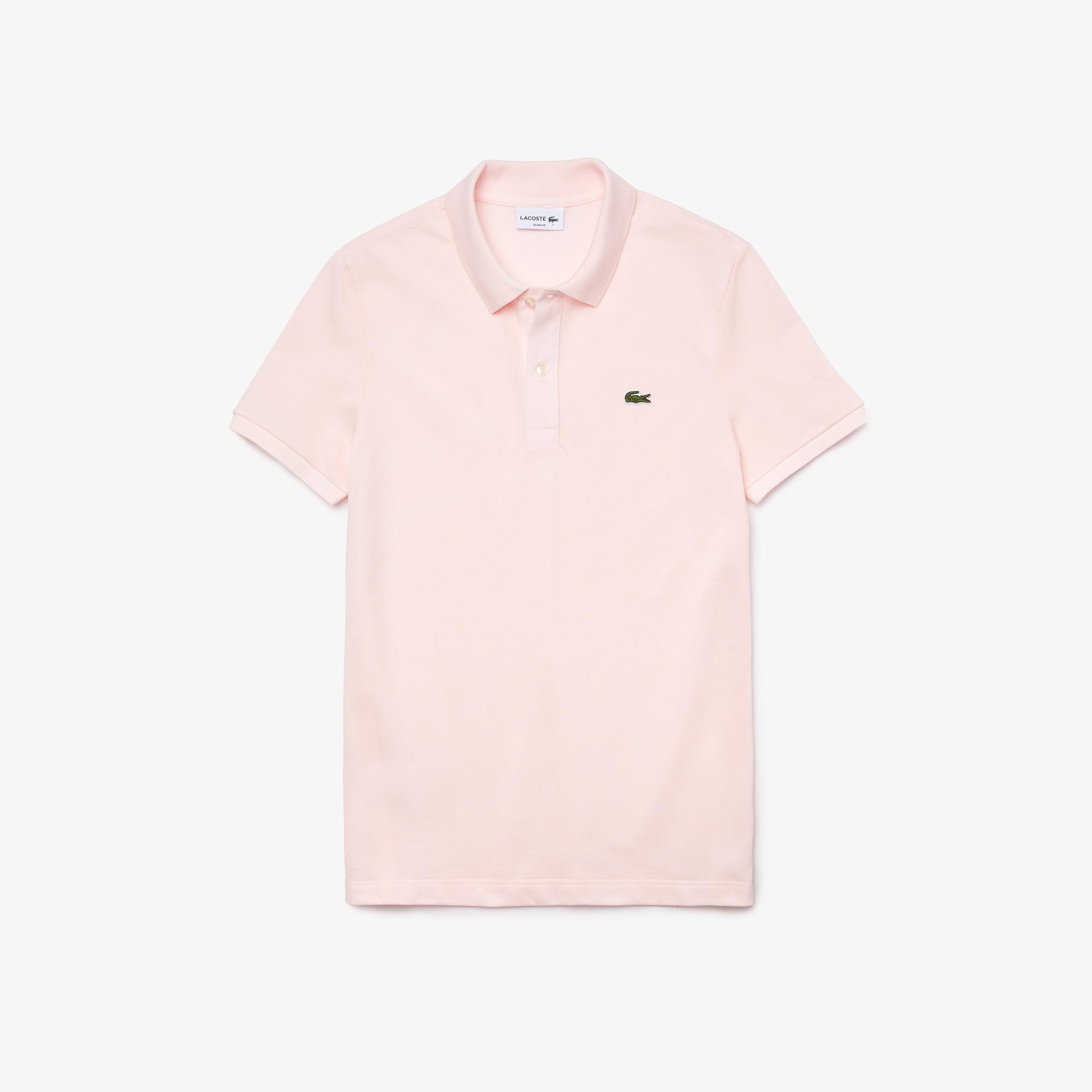 L.12.12 Erkek Slim Fit Açık Pembe Polo