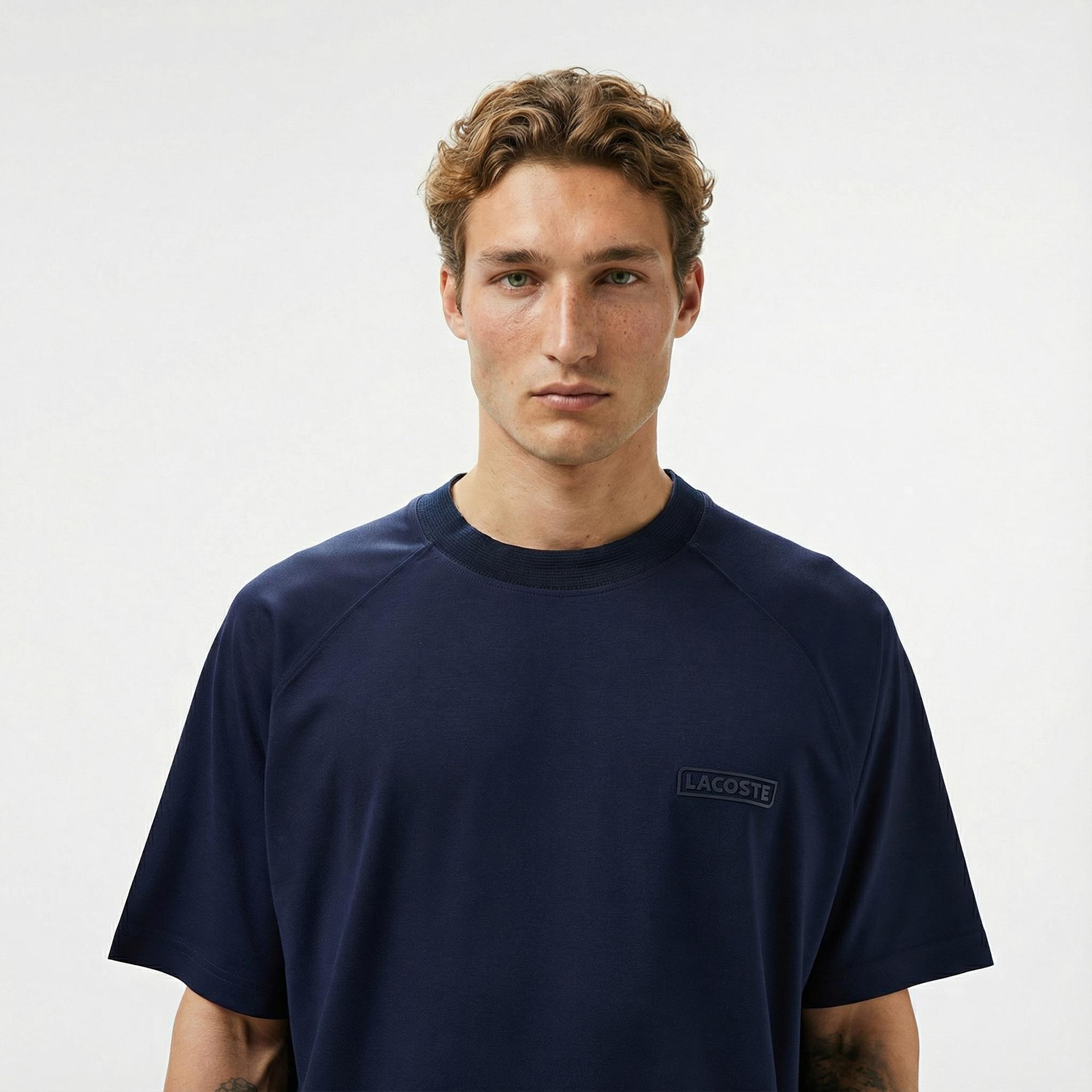 Lacoste Erkek Oversize Fit Bisiklet Yaka Lacivert T-Shirt