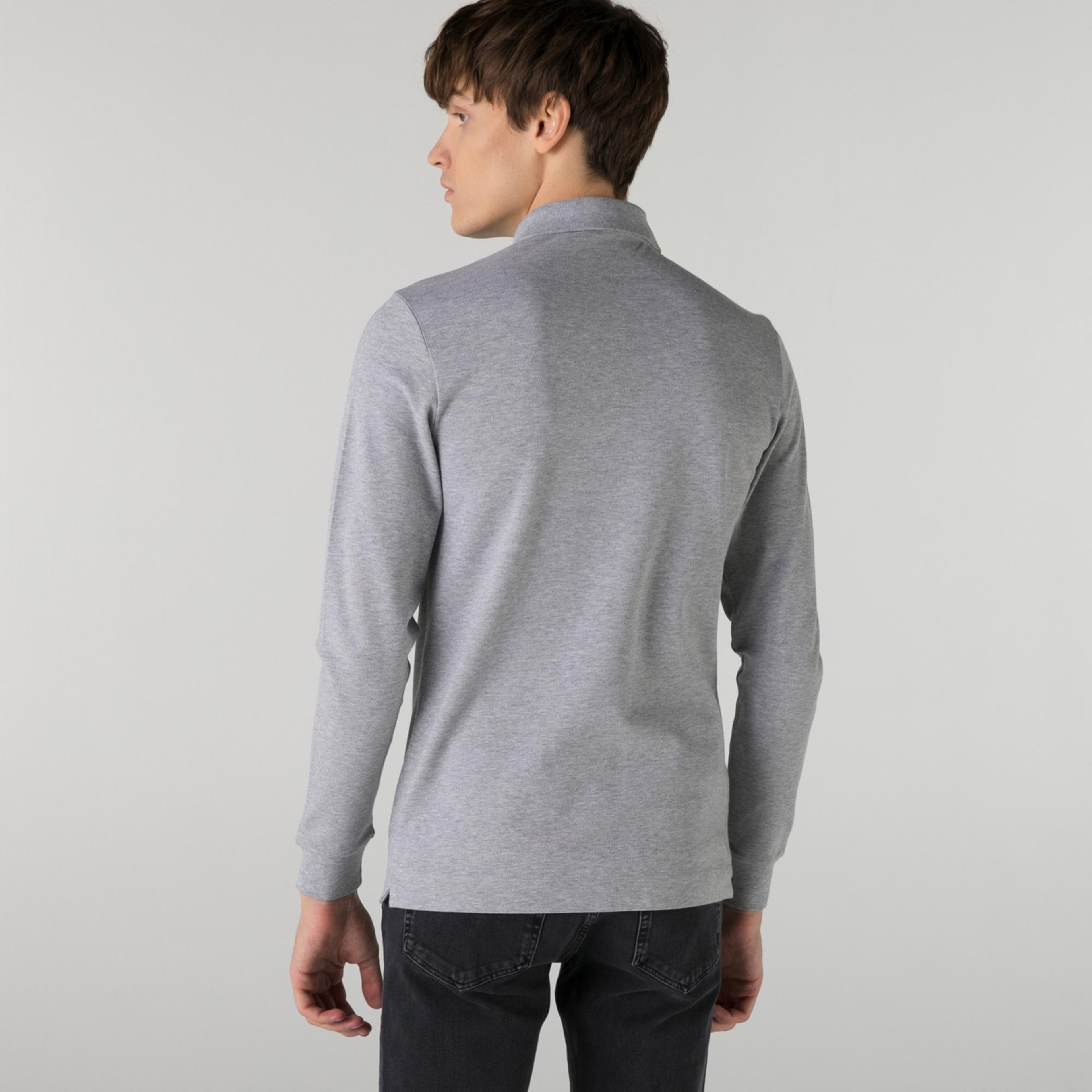 Lacoste Paris Erkek Regular Fit Uzun Kollu Koyu Gri Polo