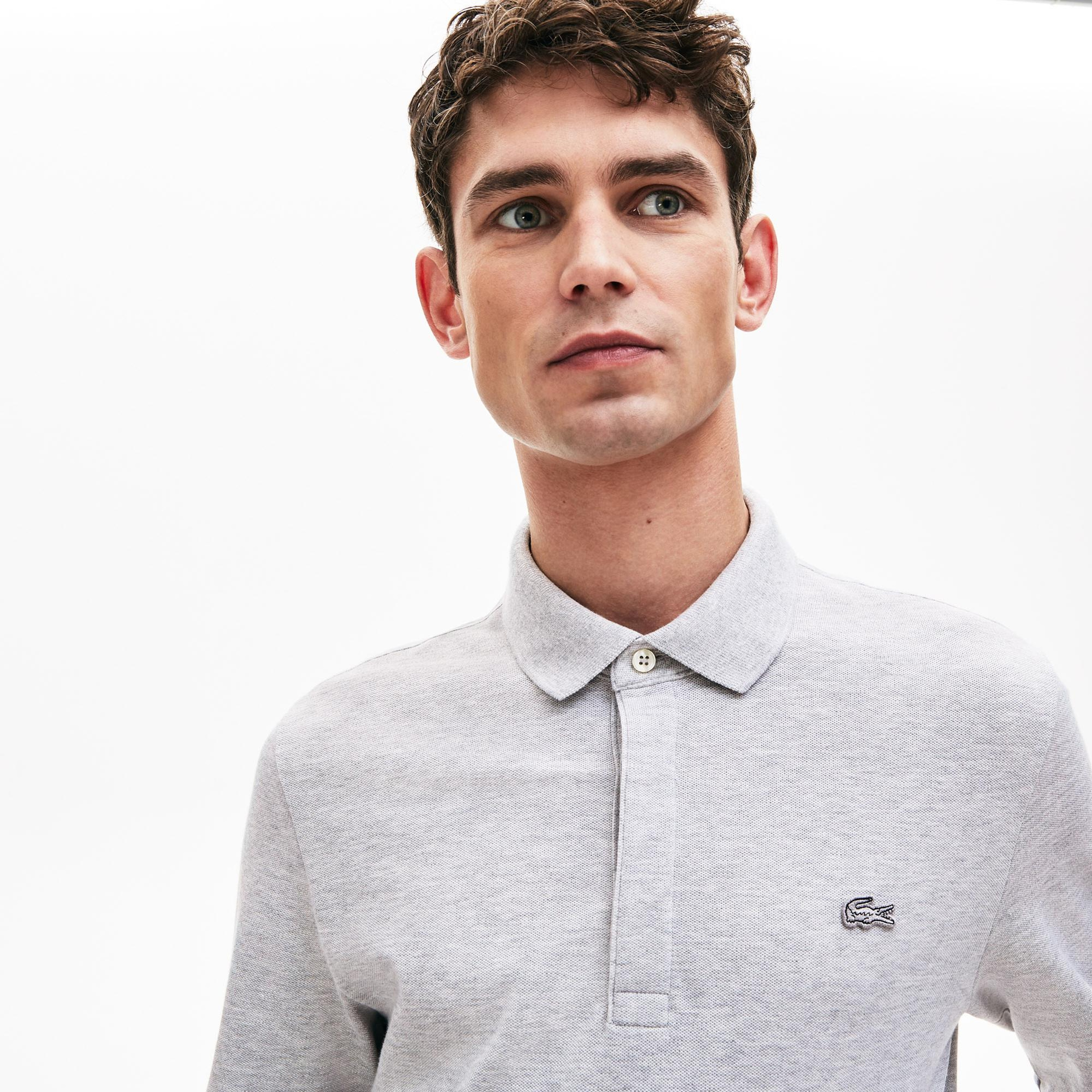 Lacoste Paris Erkek Regular Fit Uzun Kollu Koyu Gri Polo