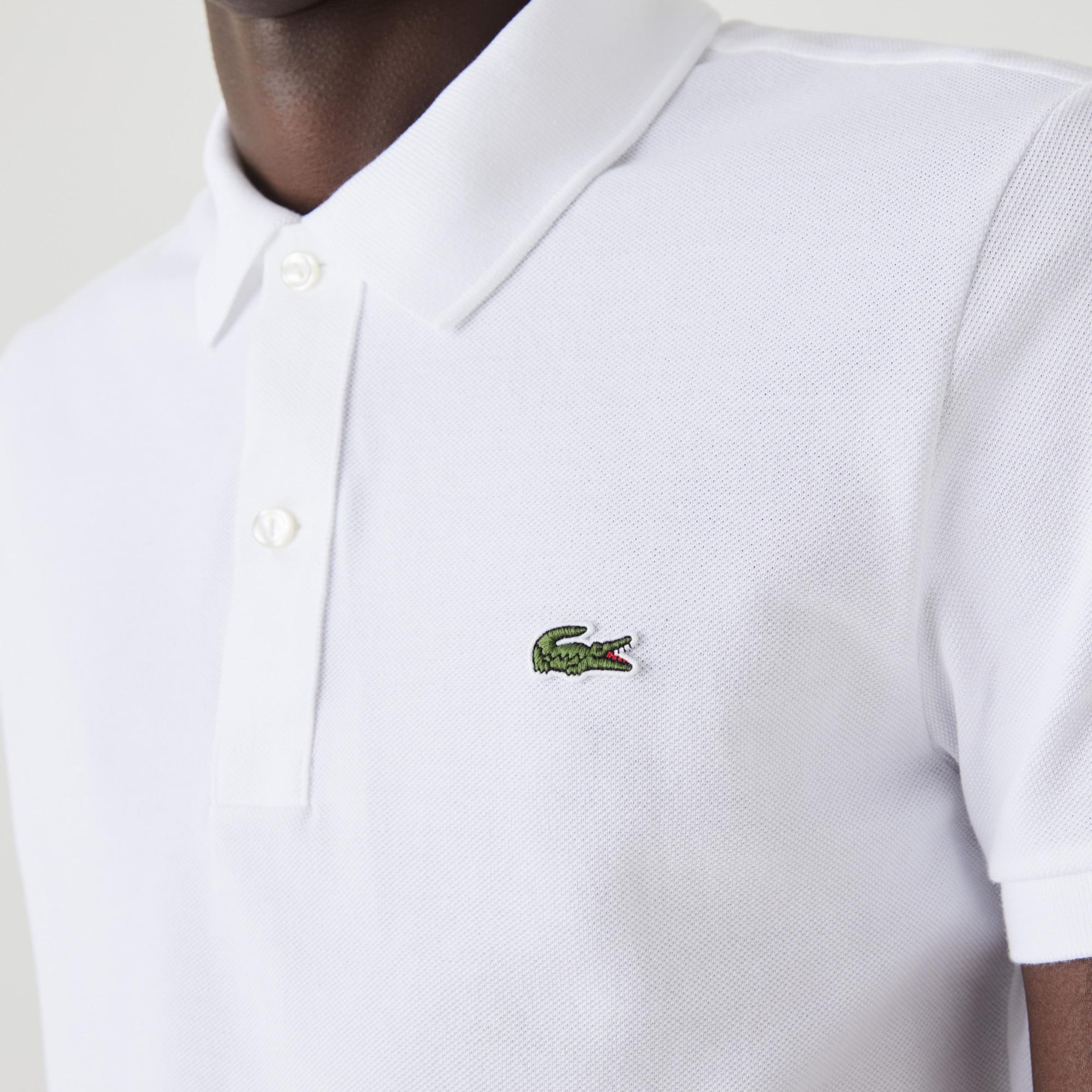 L.12.12 Erkek Slim Fit Polo Yaka Beyaz Polo