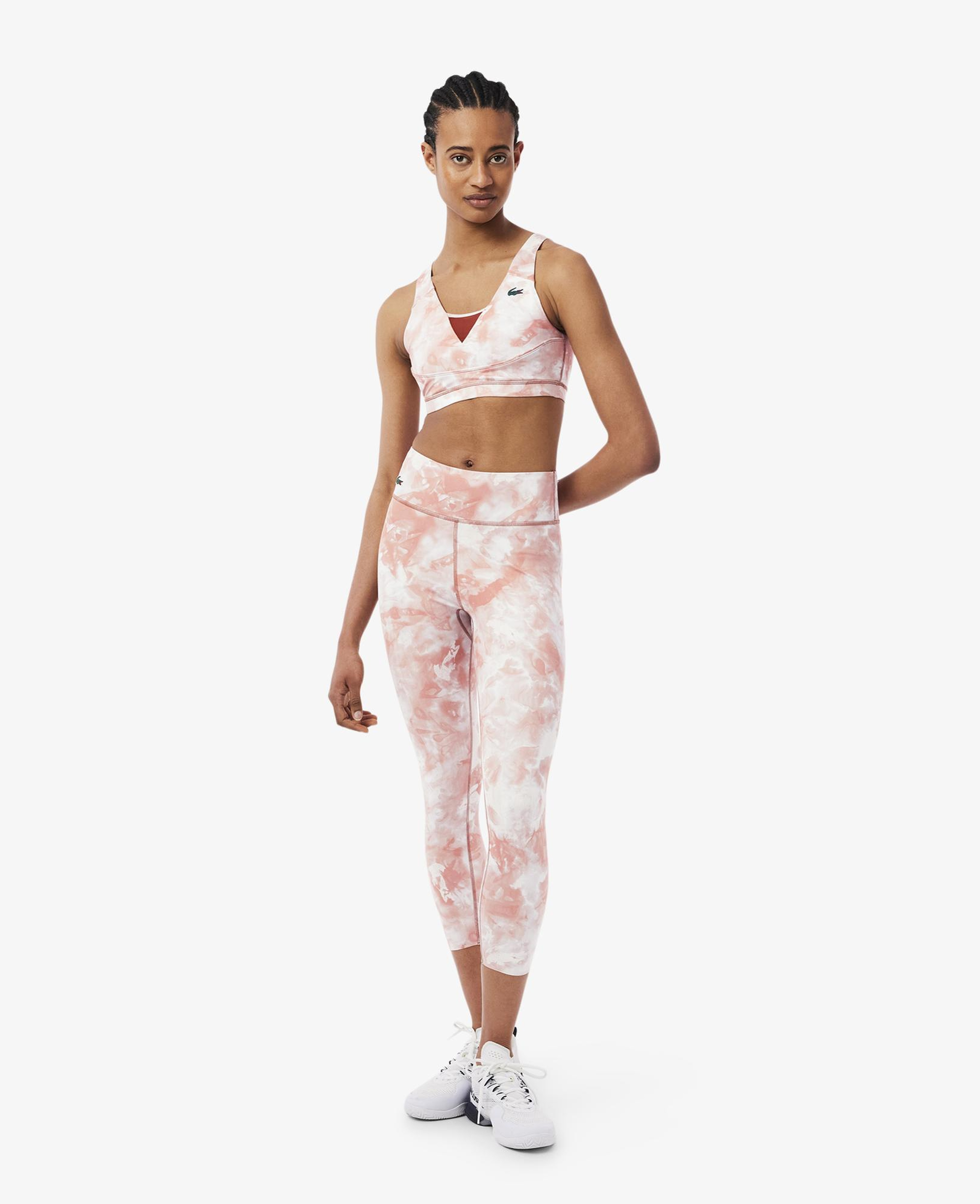 Lacoste Kadın Slim Fit Desenli Pembe Tayt