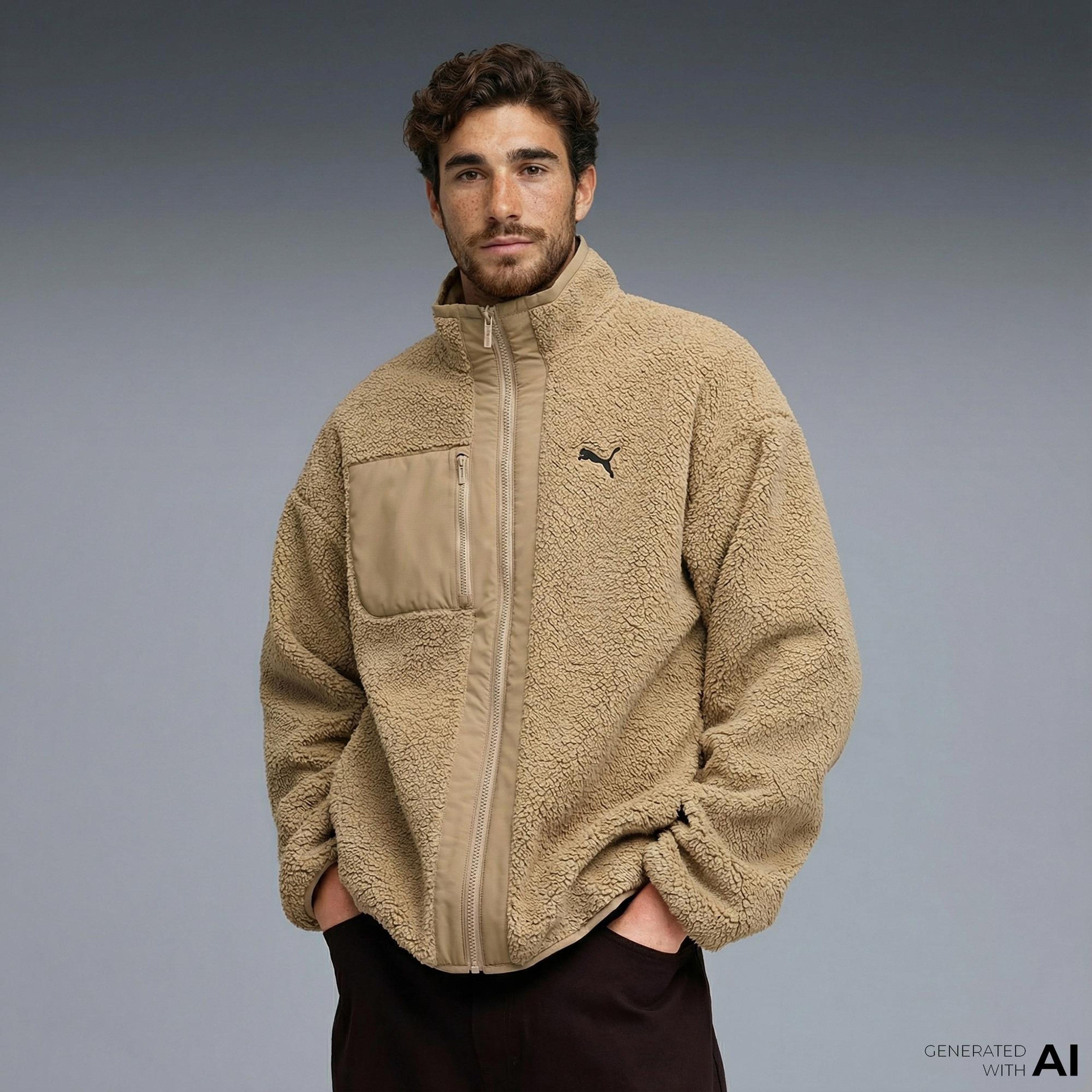 Puma Reversible Sherpa  Erkek Bej Ceket