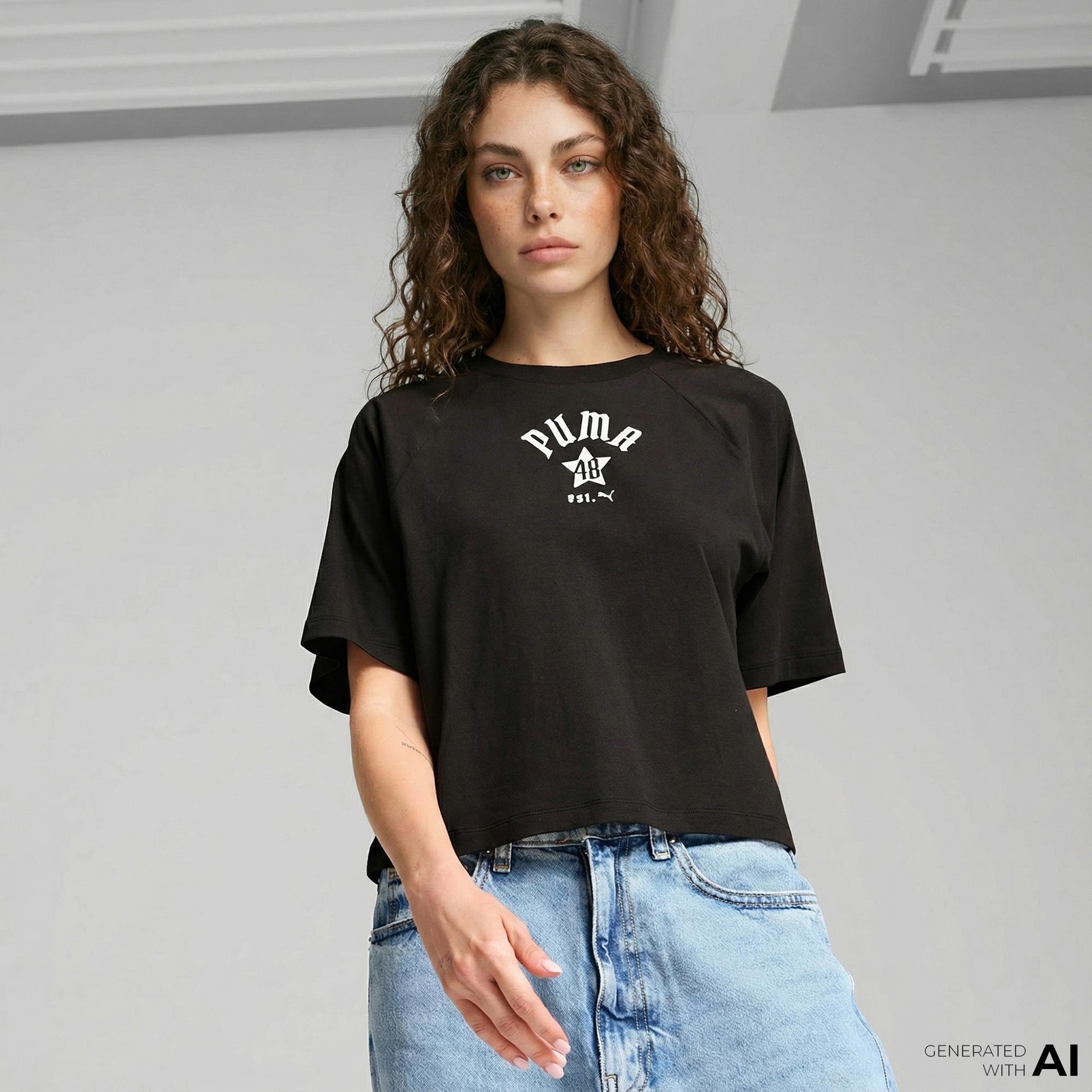 Puma Classics Relaxed Kadın Siyah T-Shirt