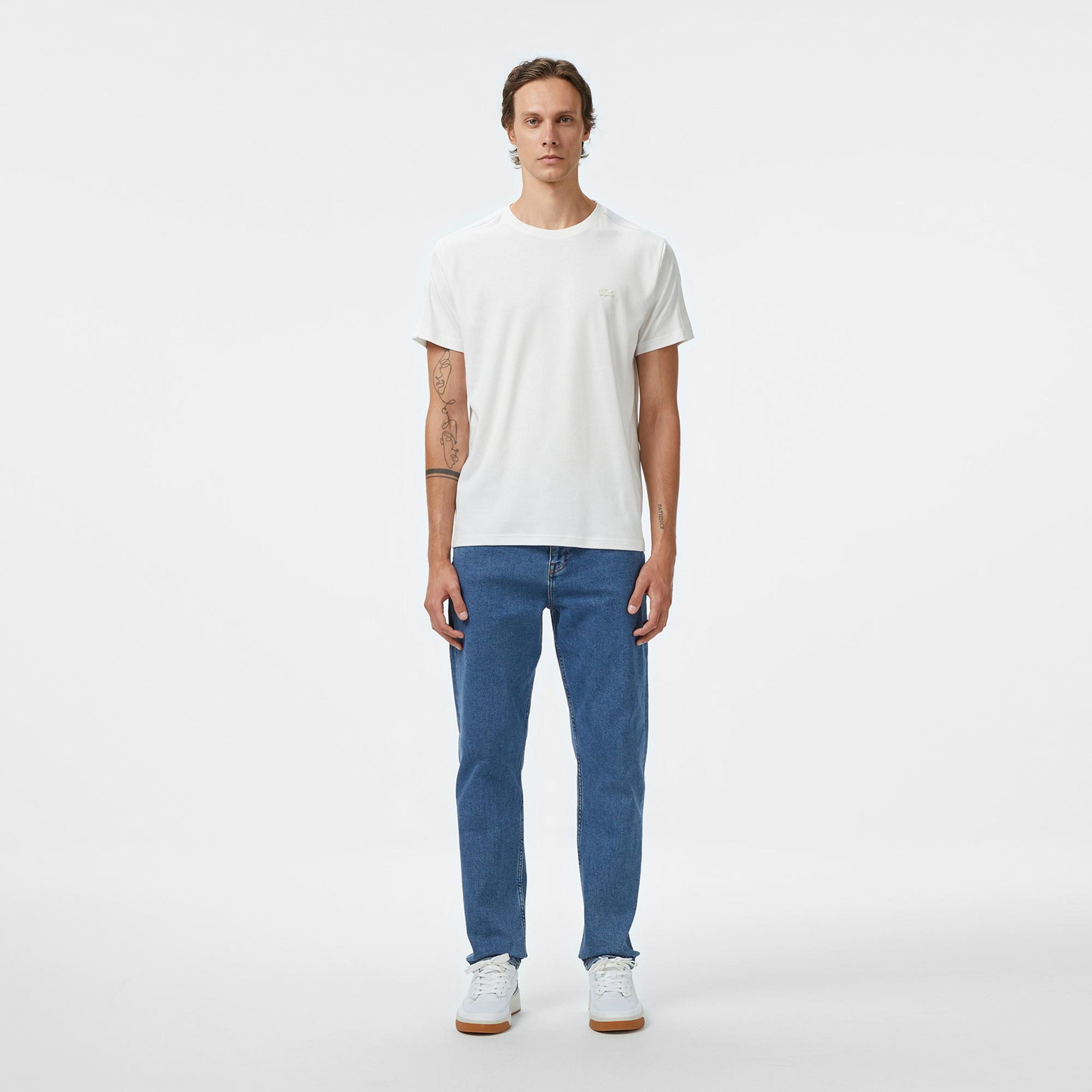 Lacoste Erkek Regular Fit Bisiklet Yaka Beyaz T-Shirt