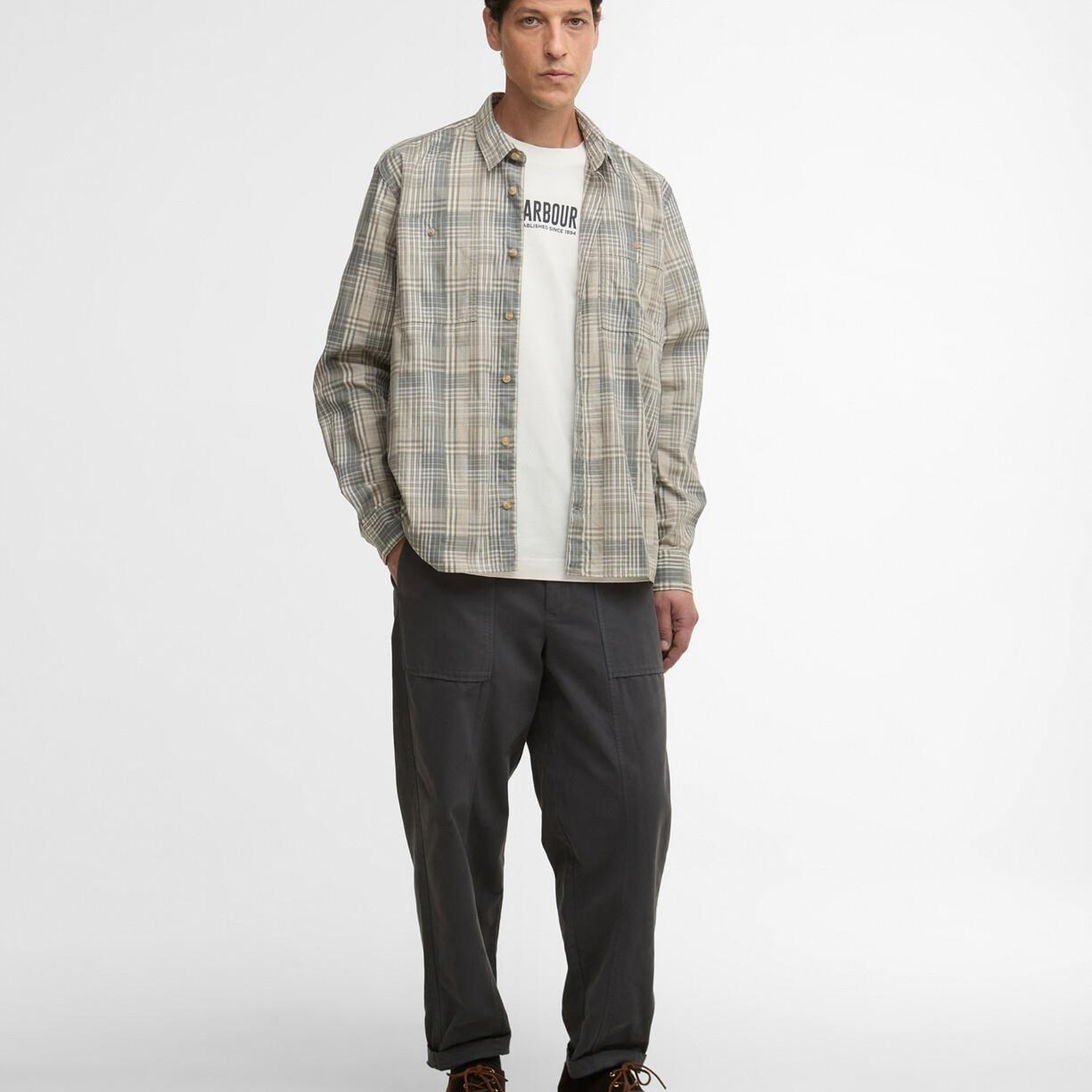 Barbour Maxwell Checked Patch Relaxed Gömlek