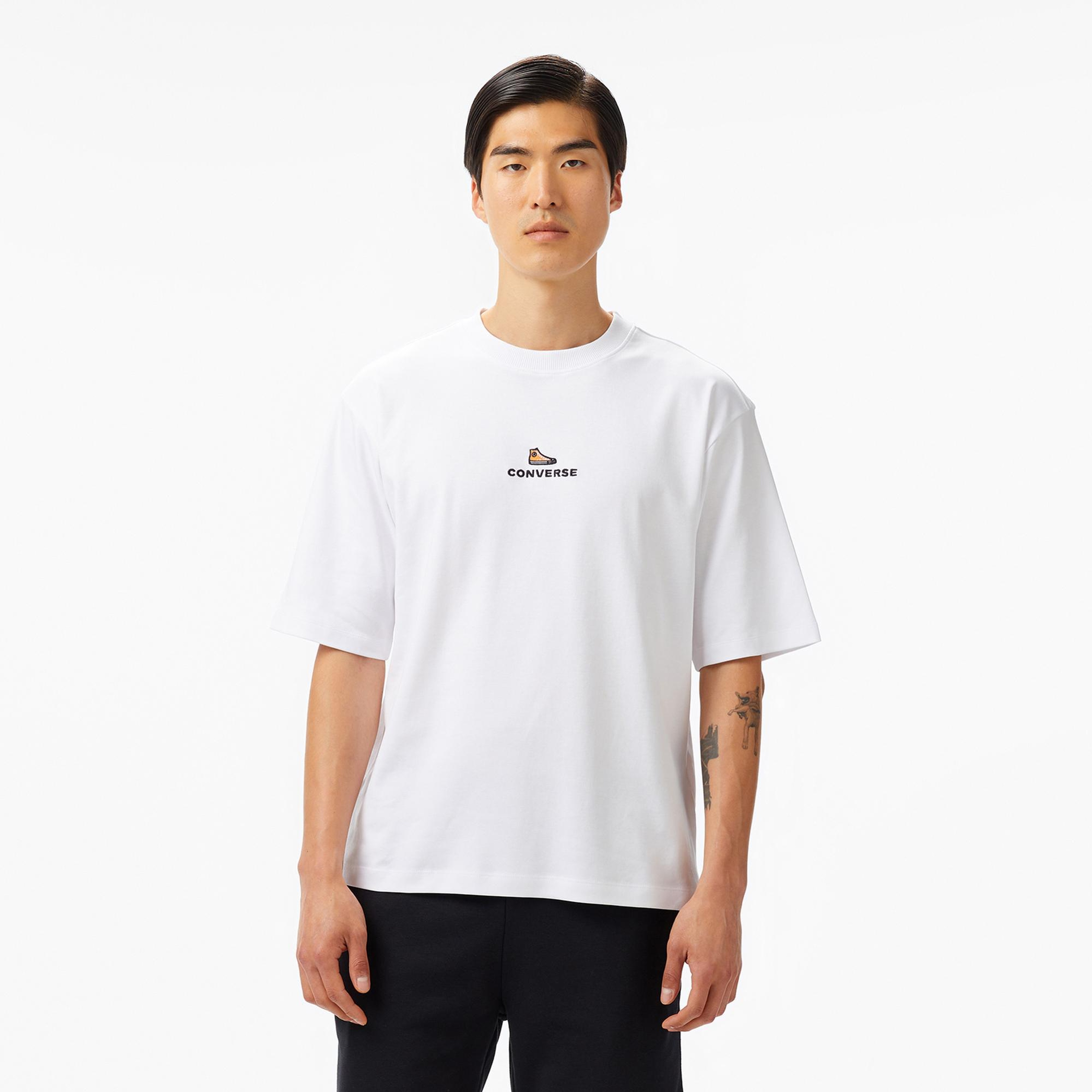 Converse Oversize Fit Erkek Beyaz T-Shirt