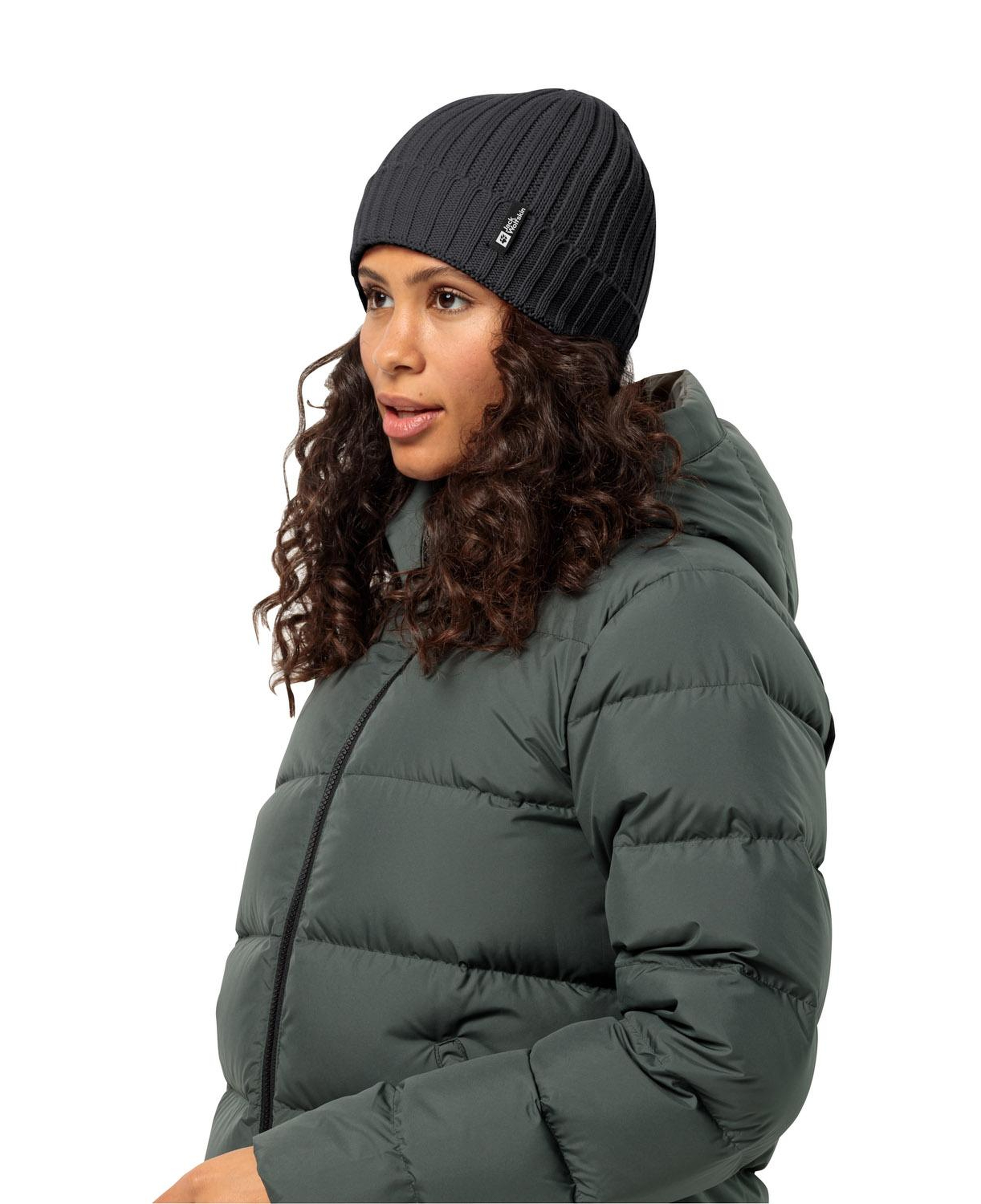 Jack Wolfskin Rib Knit Beanie Unisex Siyah Bere